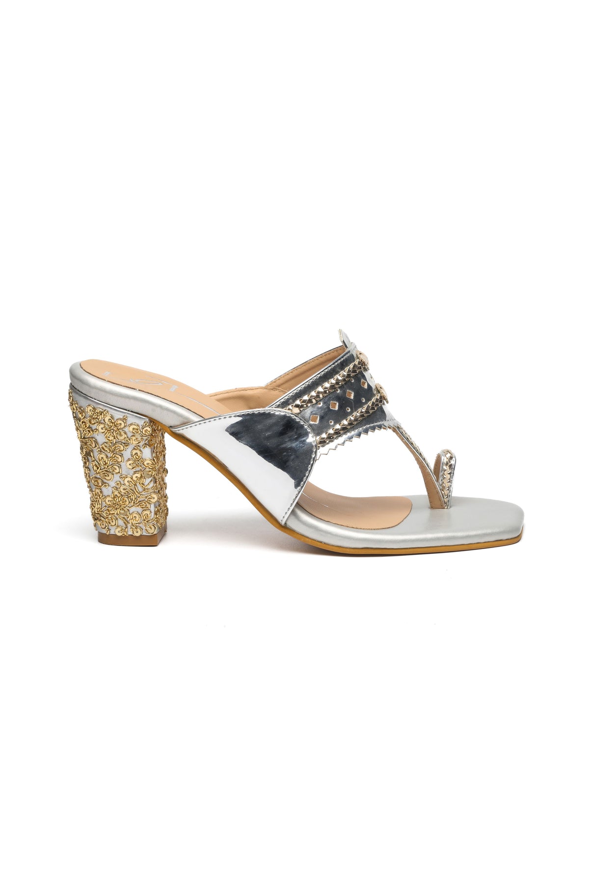Silver Elegance Block Heel