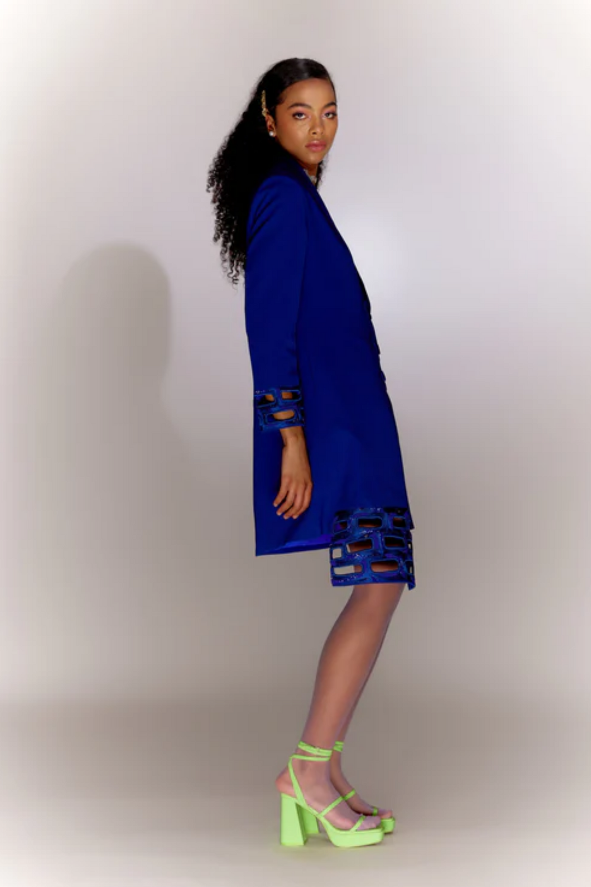 Blue Bricks Cut-out Jacket Dress