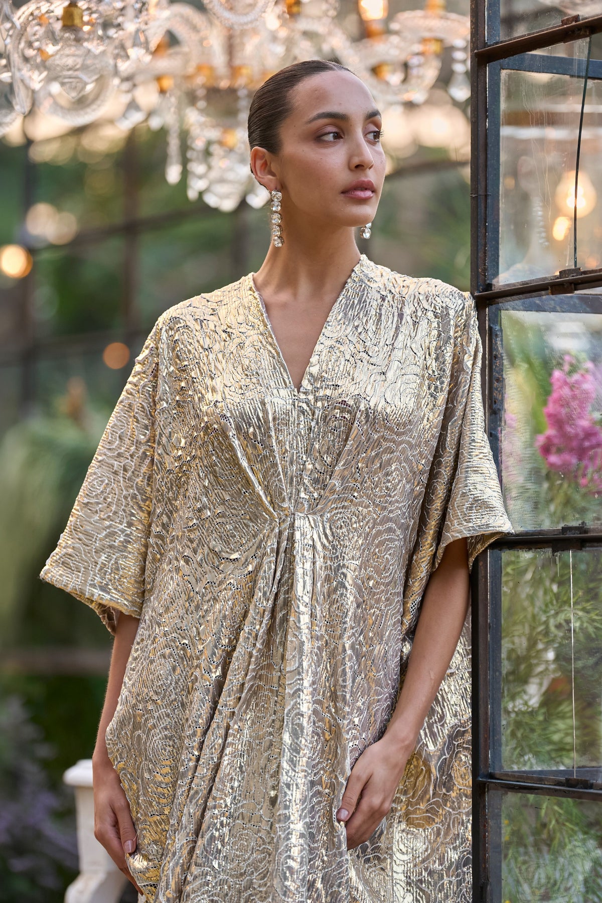 Gold Cutwork Lamé Kaftan