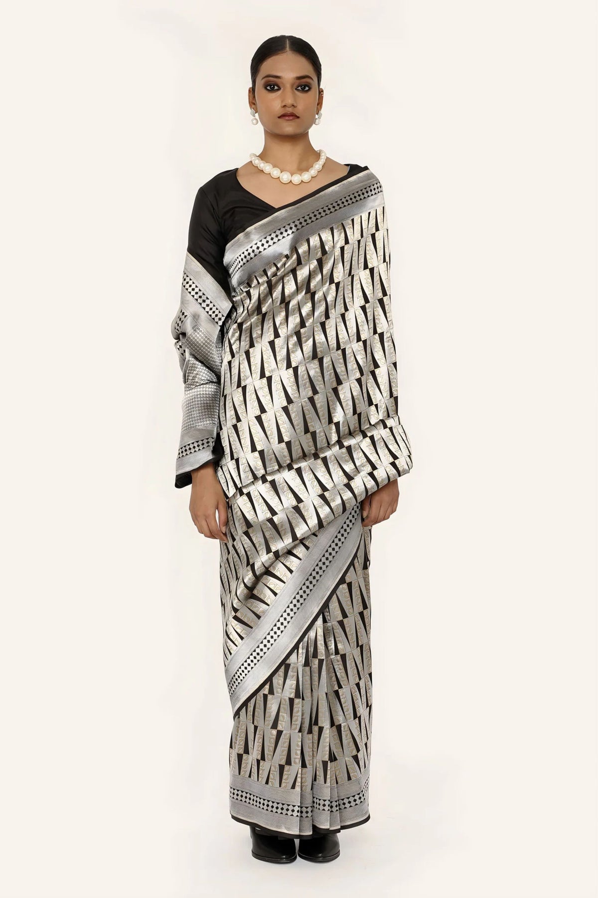 Black Gold Silver Jari Sarees