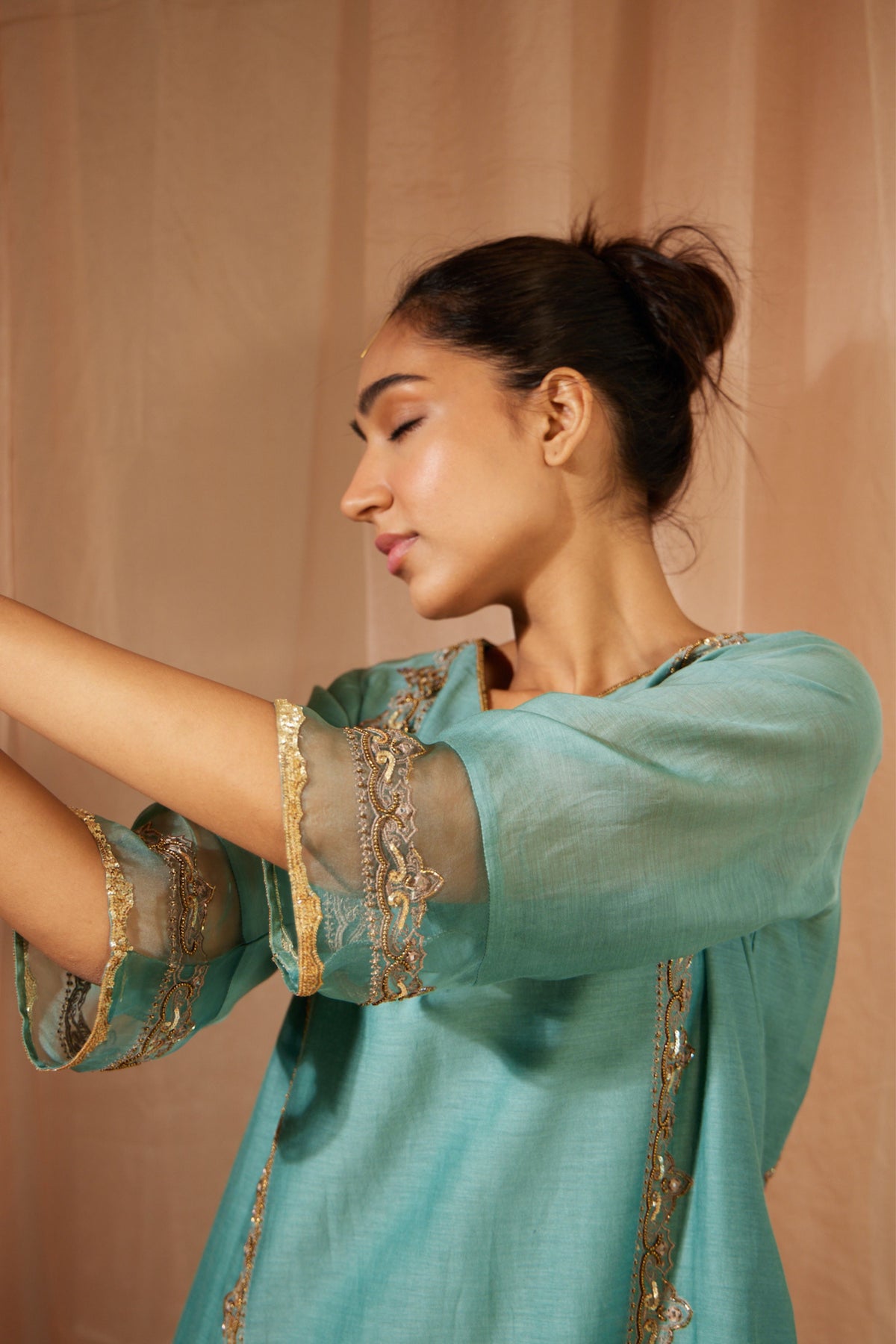 Blue Abir Kurta