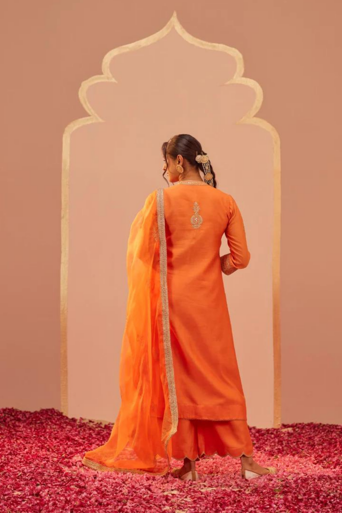 Zaniab Orange Long Kurta Set