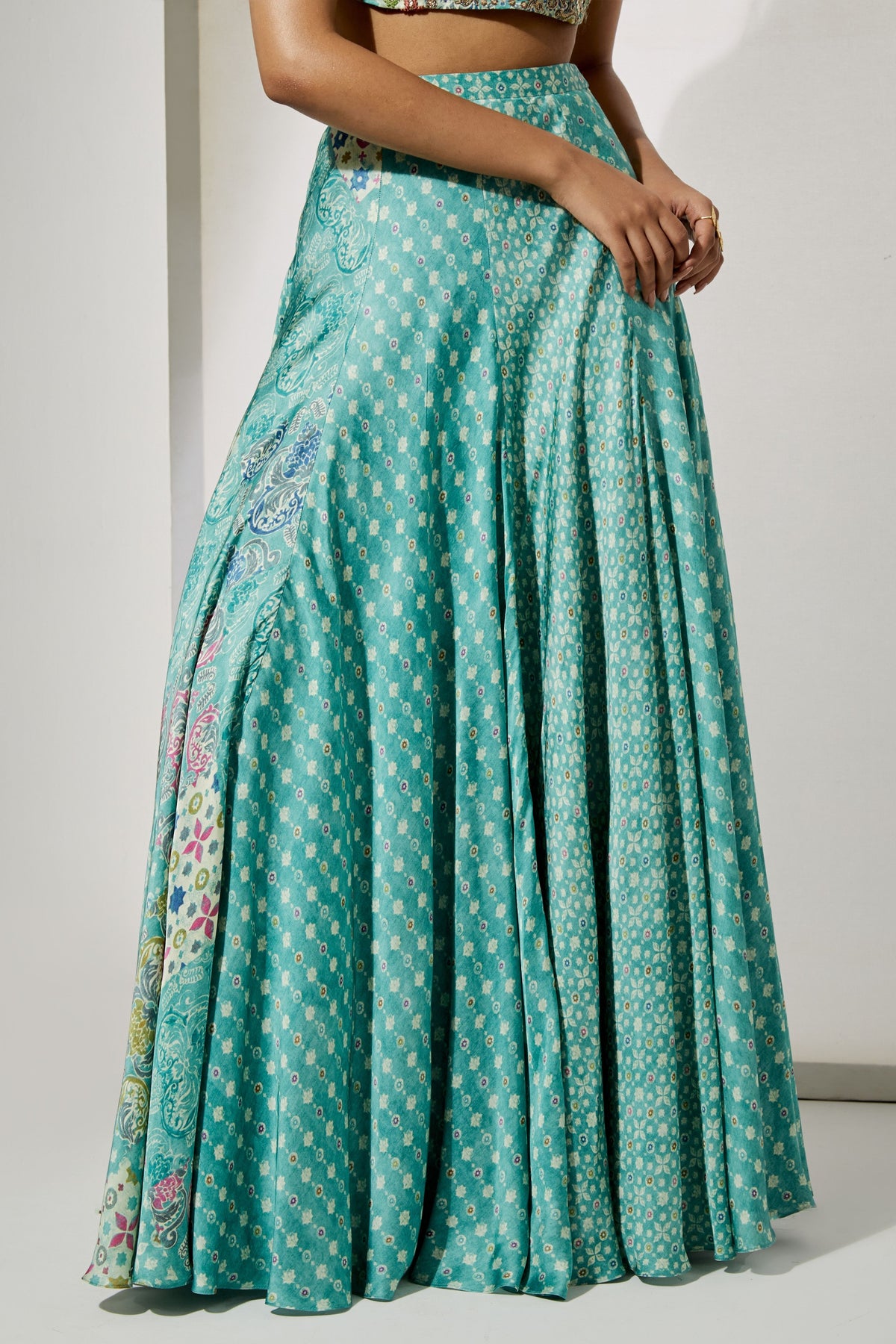 Aqua Bloom Skirt Set