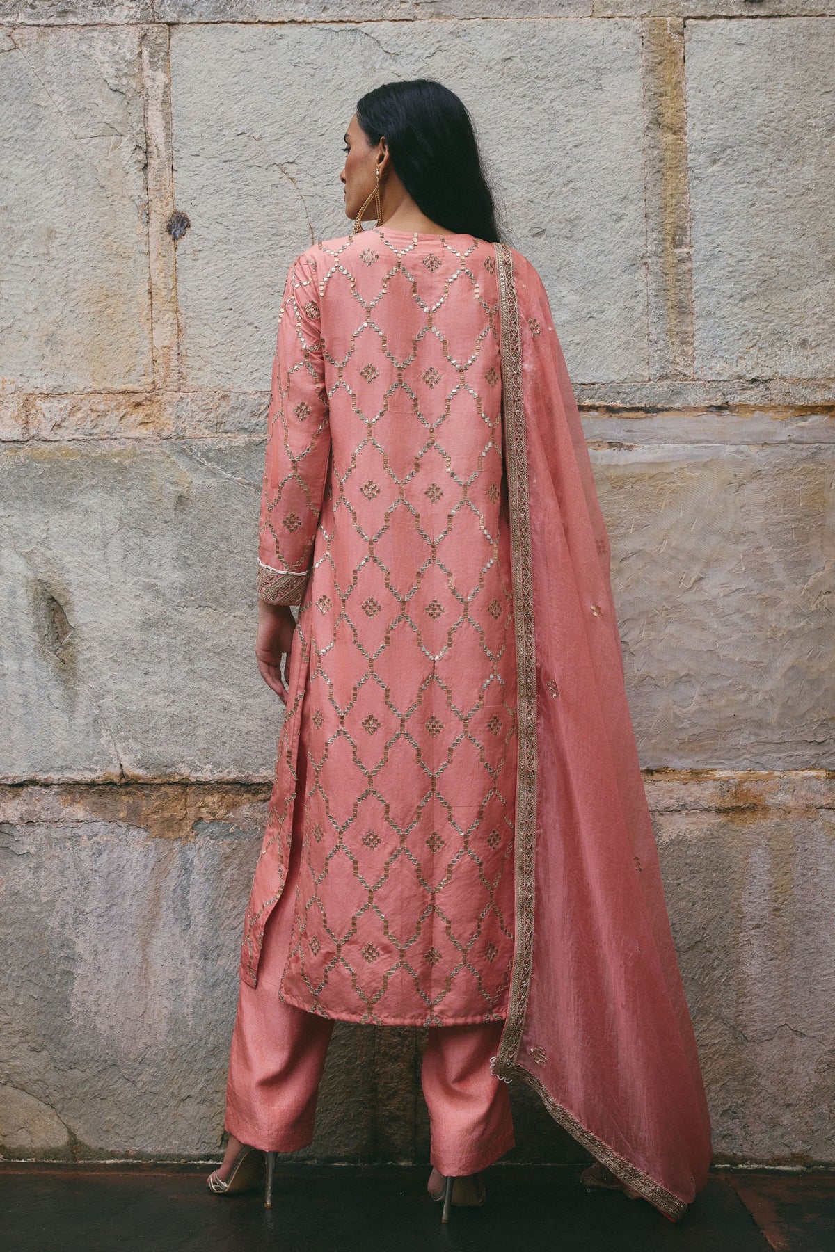 Rose Jaipur Gota Kurta Set