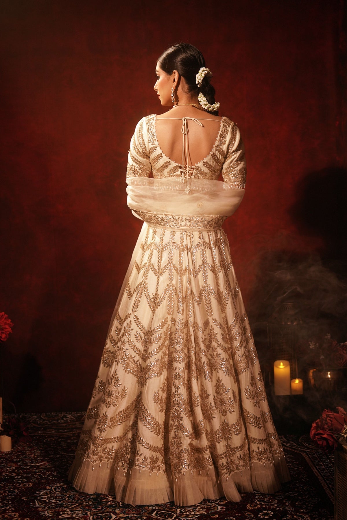 Ivory Gota Patti Lehenga Set