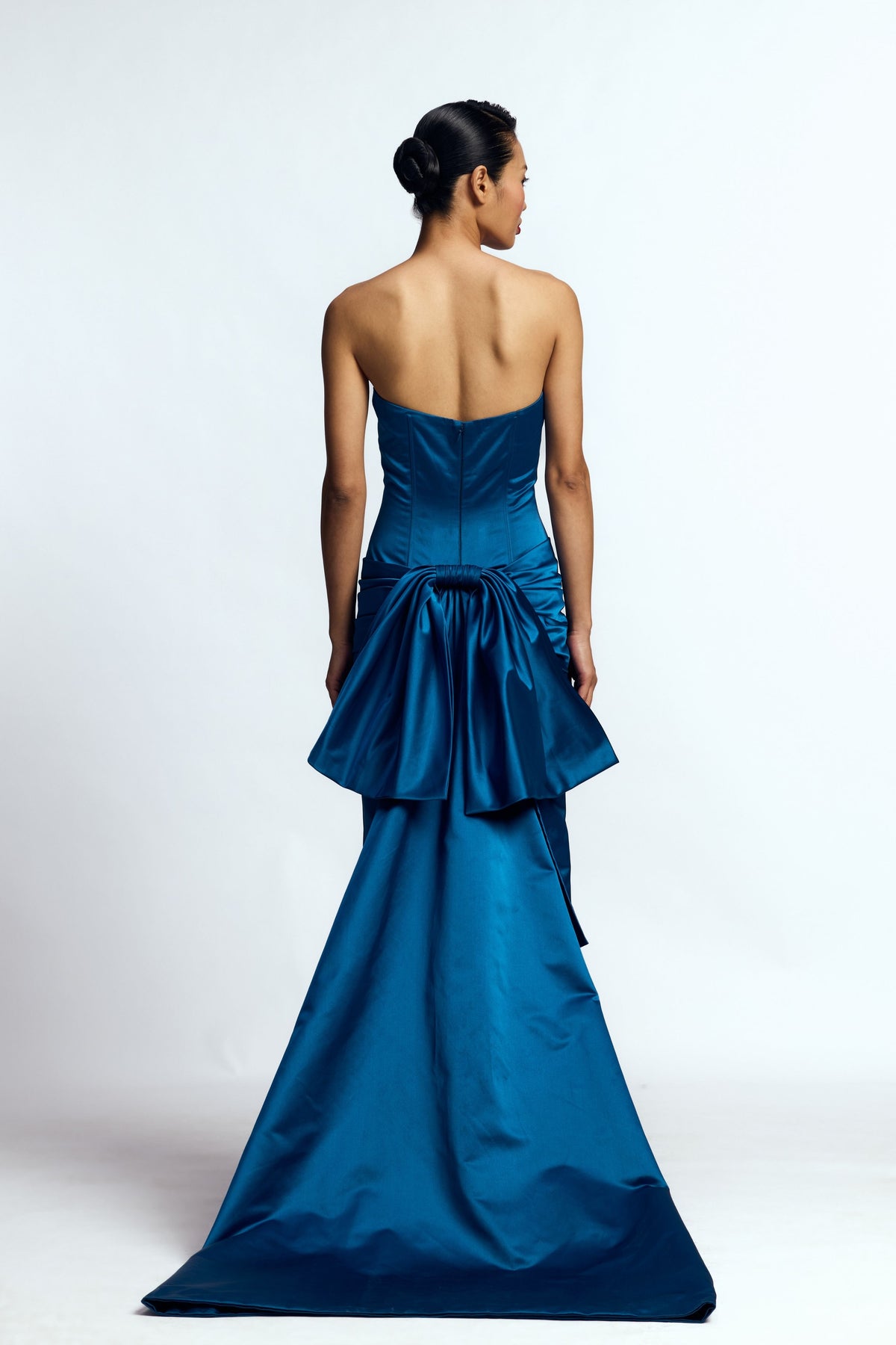 Structured Draped Column Gown