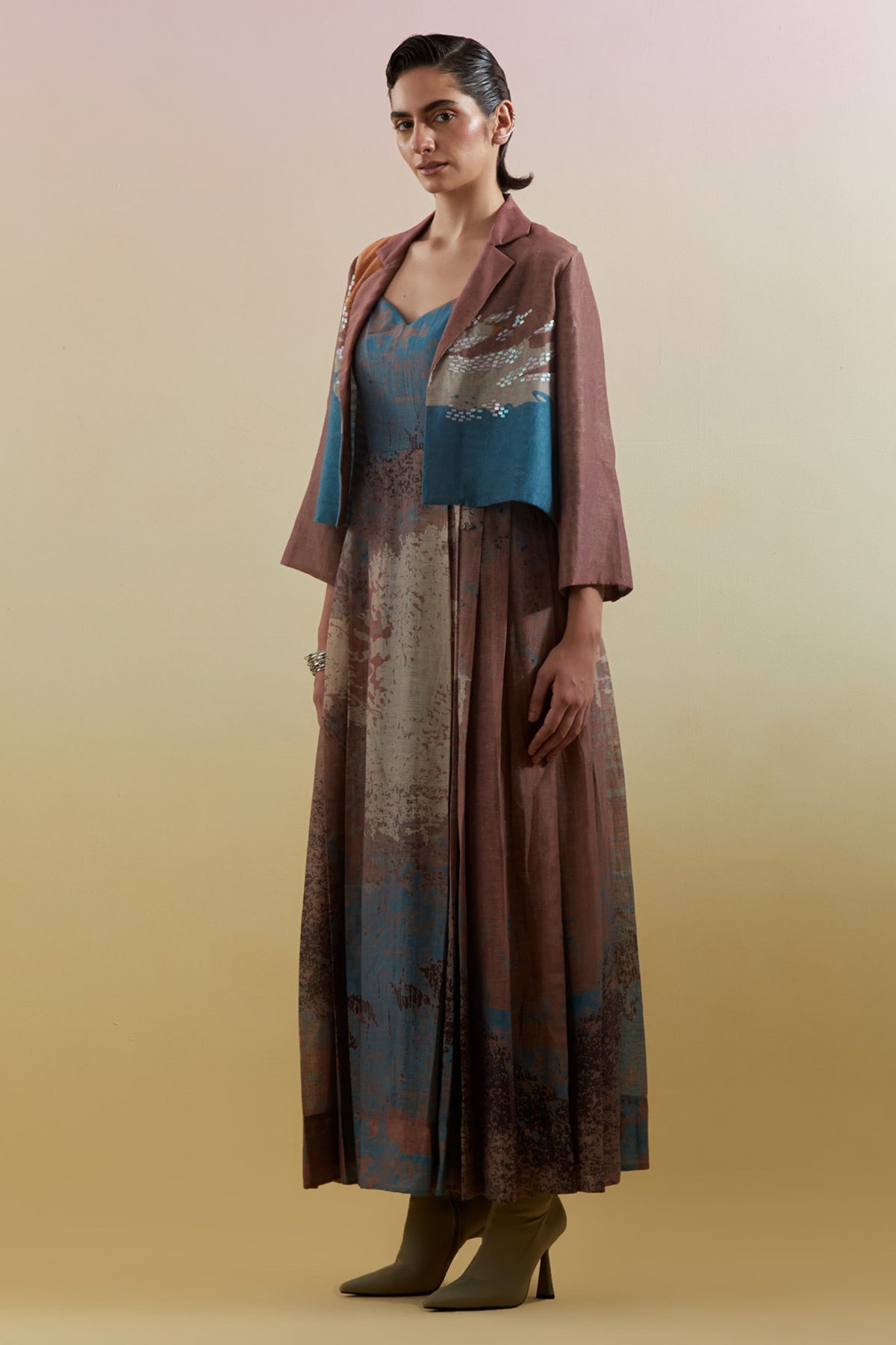 Gliss Brown Dress & Jacket