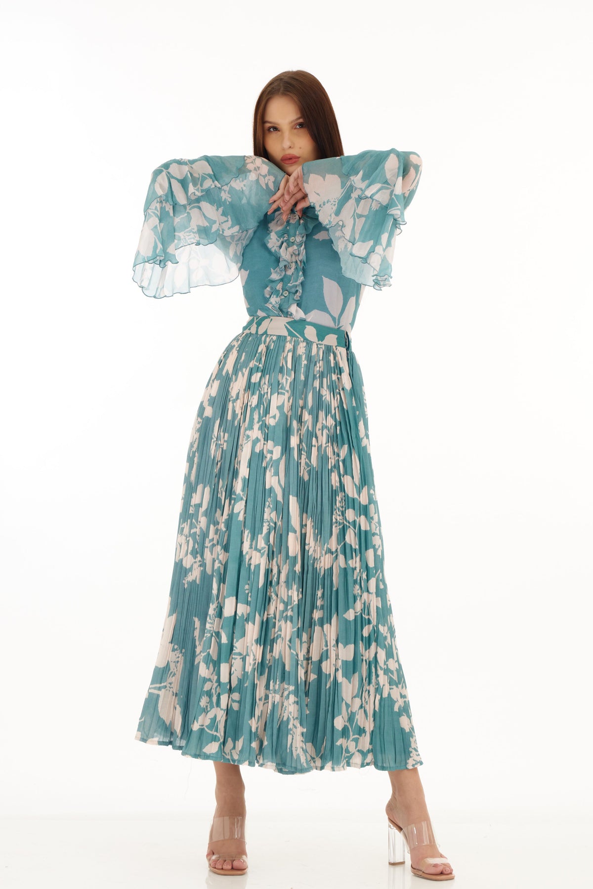 Blue and White Floral Dress