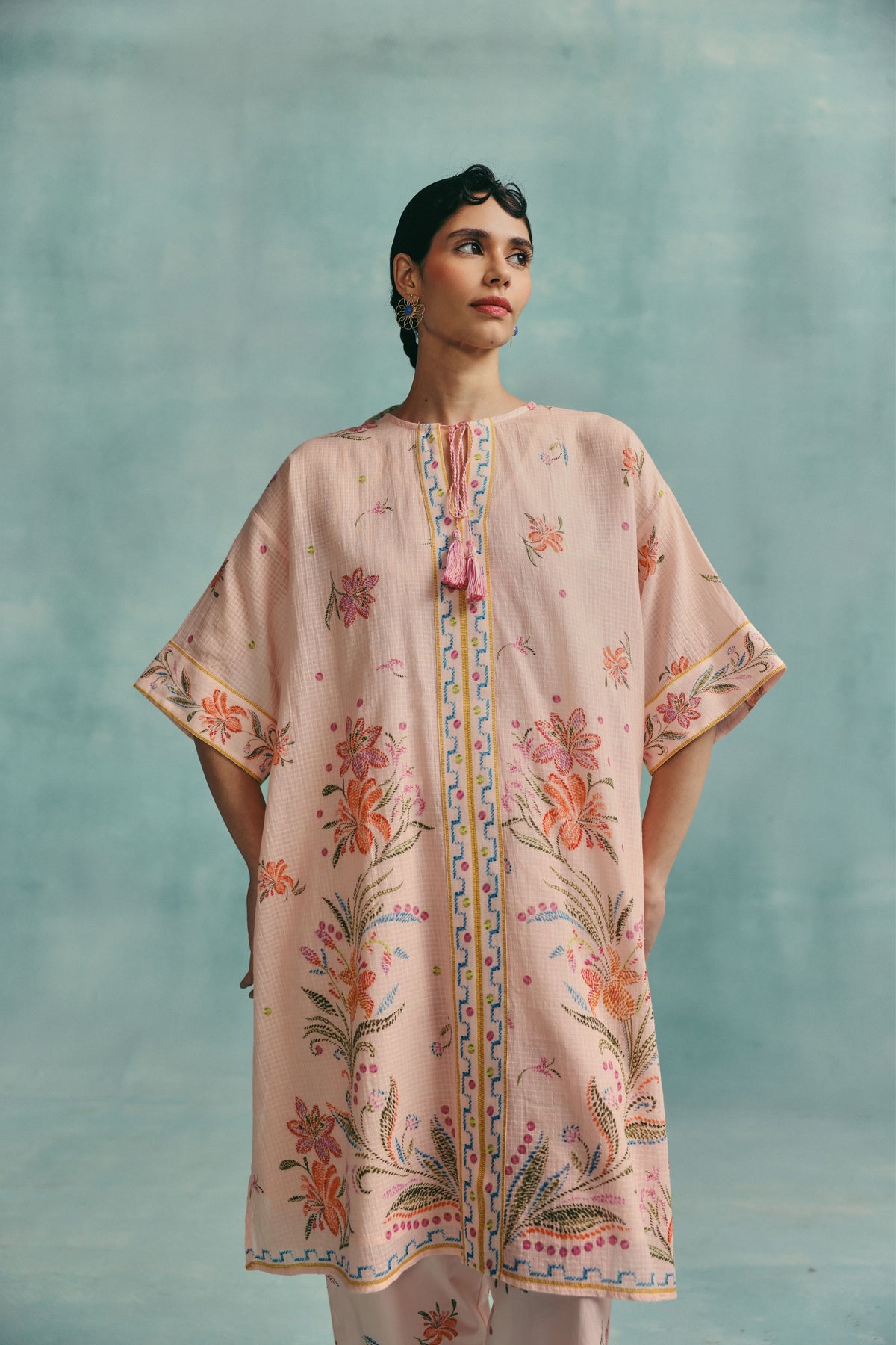 Hibiscus Pink Kaftan Set
