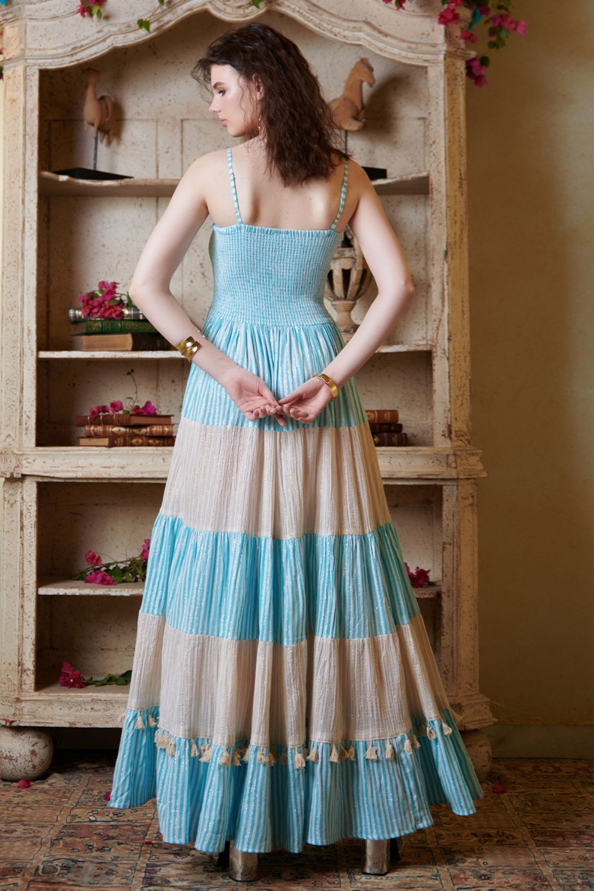 Pastel Smocking Tier Maxi Dress