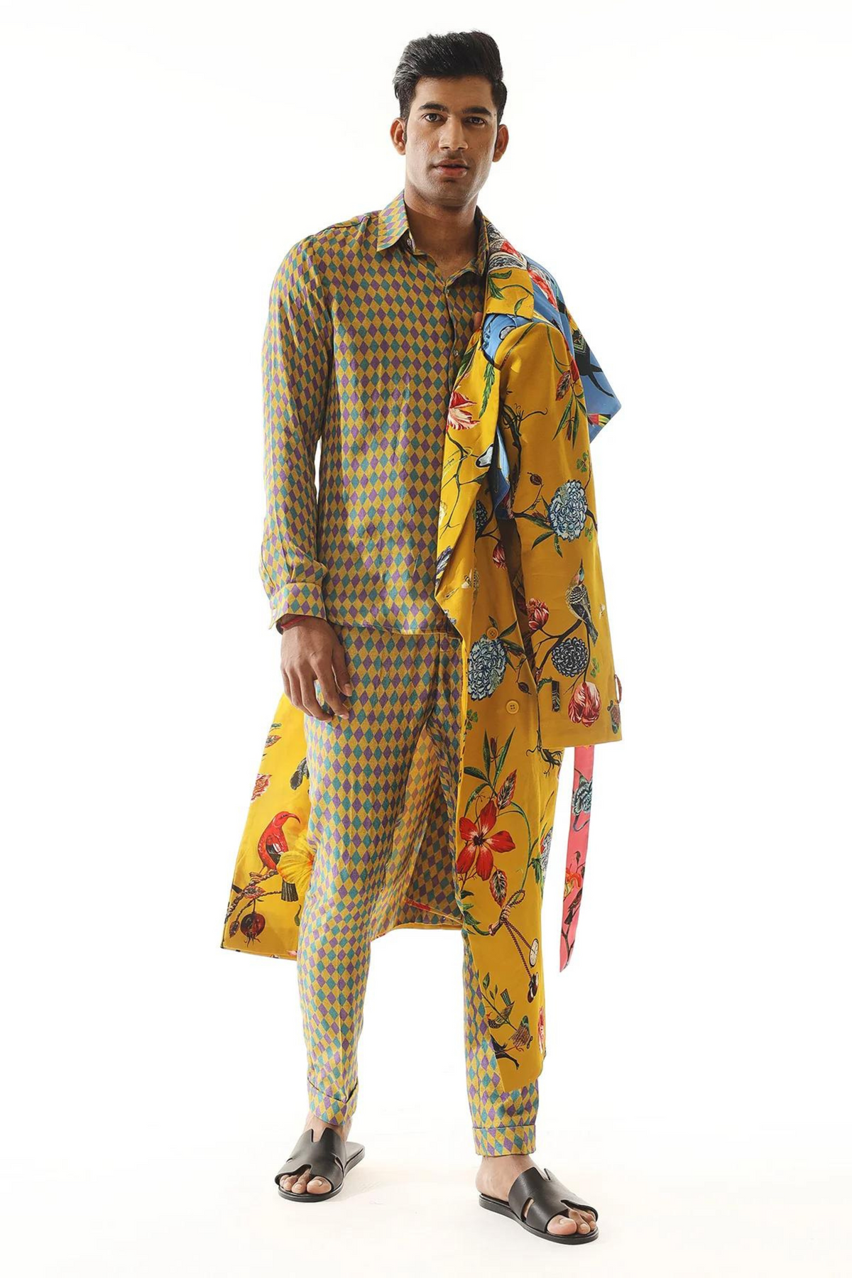 Printed Trench Coat Set