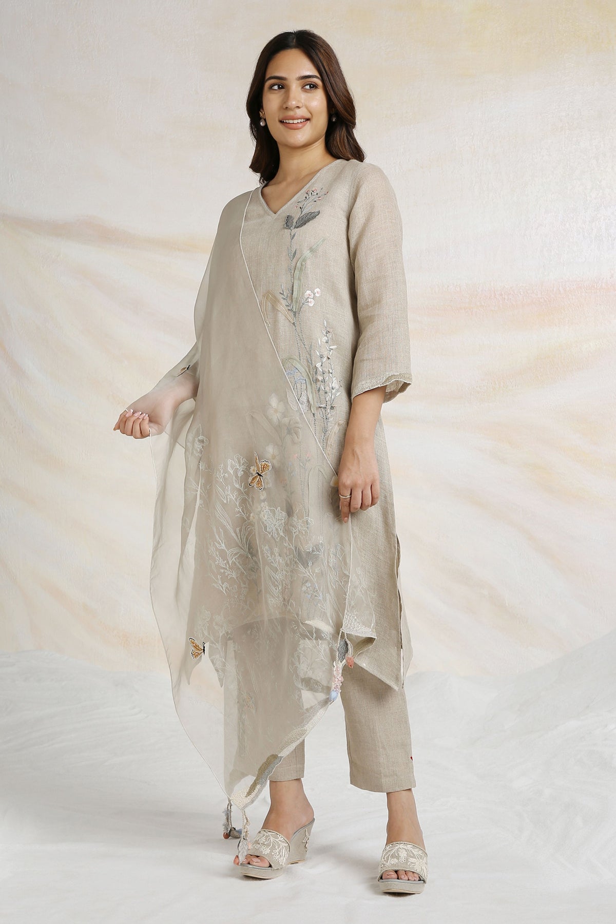 Natural Fly Kurta Set