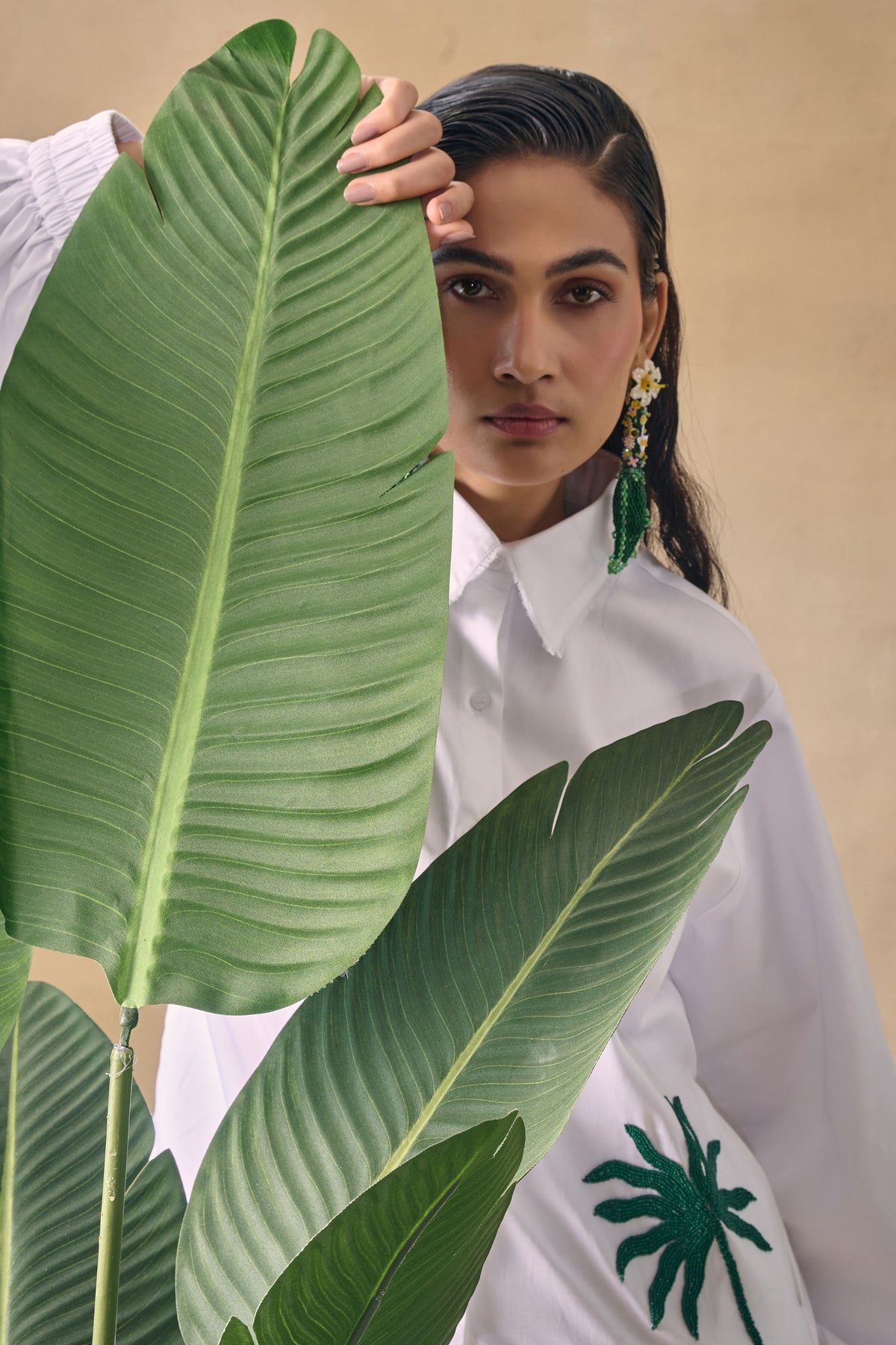 Mirage Palm Shirt Dress
