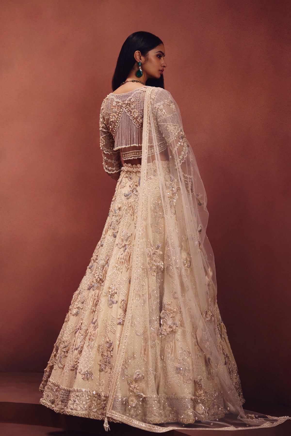 Ivory Embellished Lehenga Set