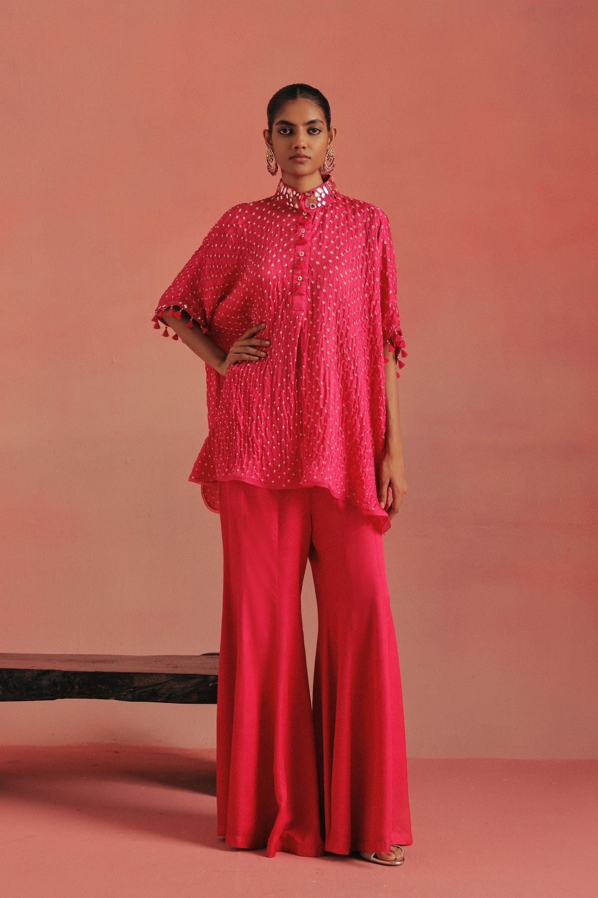 Rai Bandhani Tie Up Tunic Set