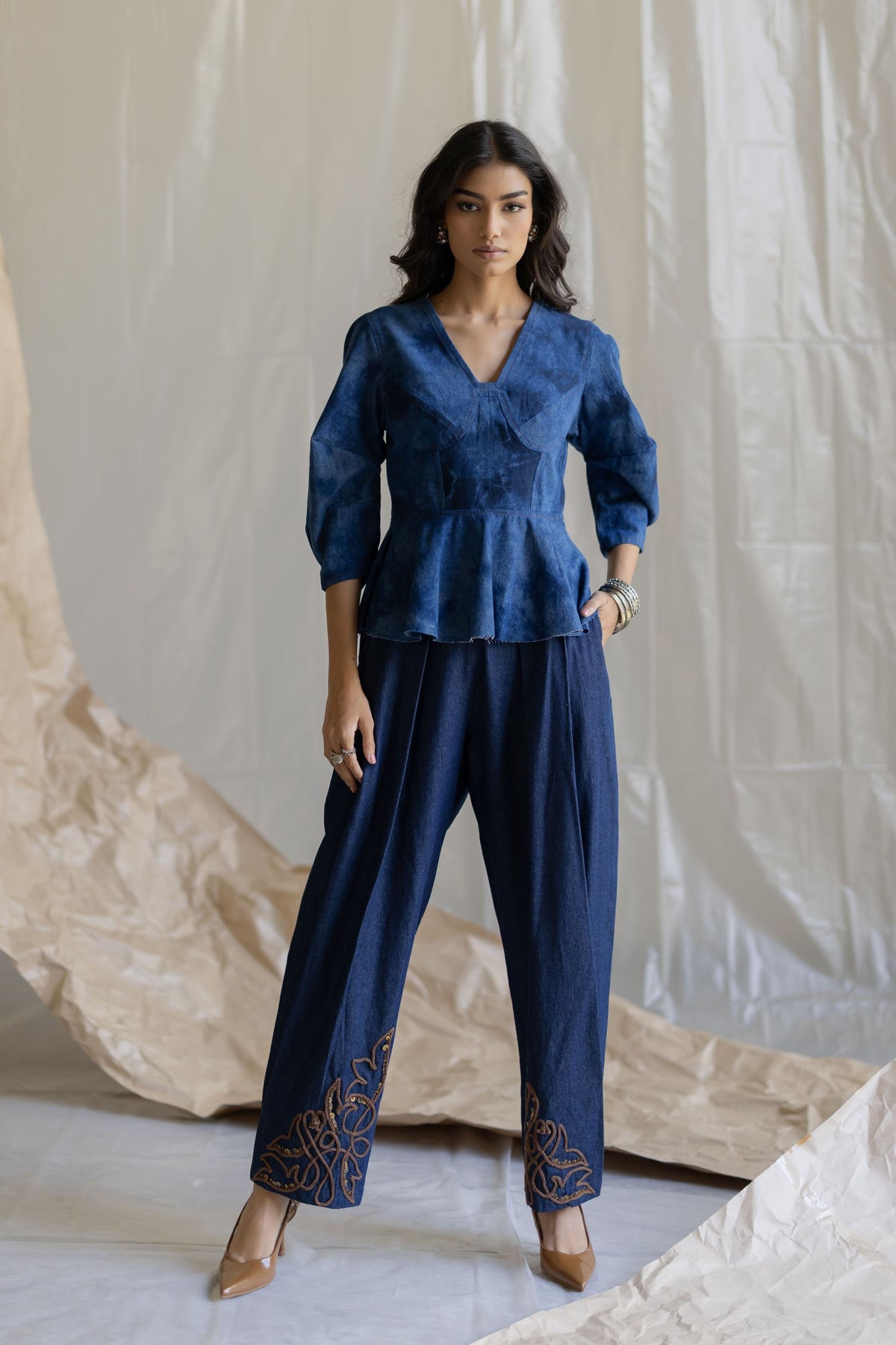 Tie-dye Peplum Top