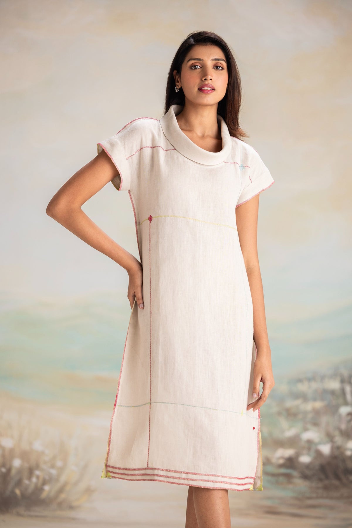 Over Lock Dove Dress