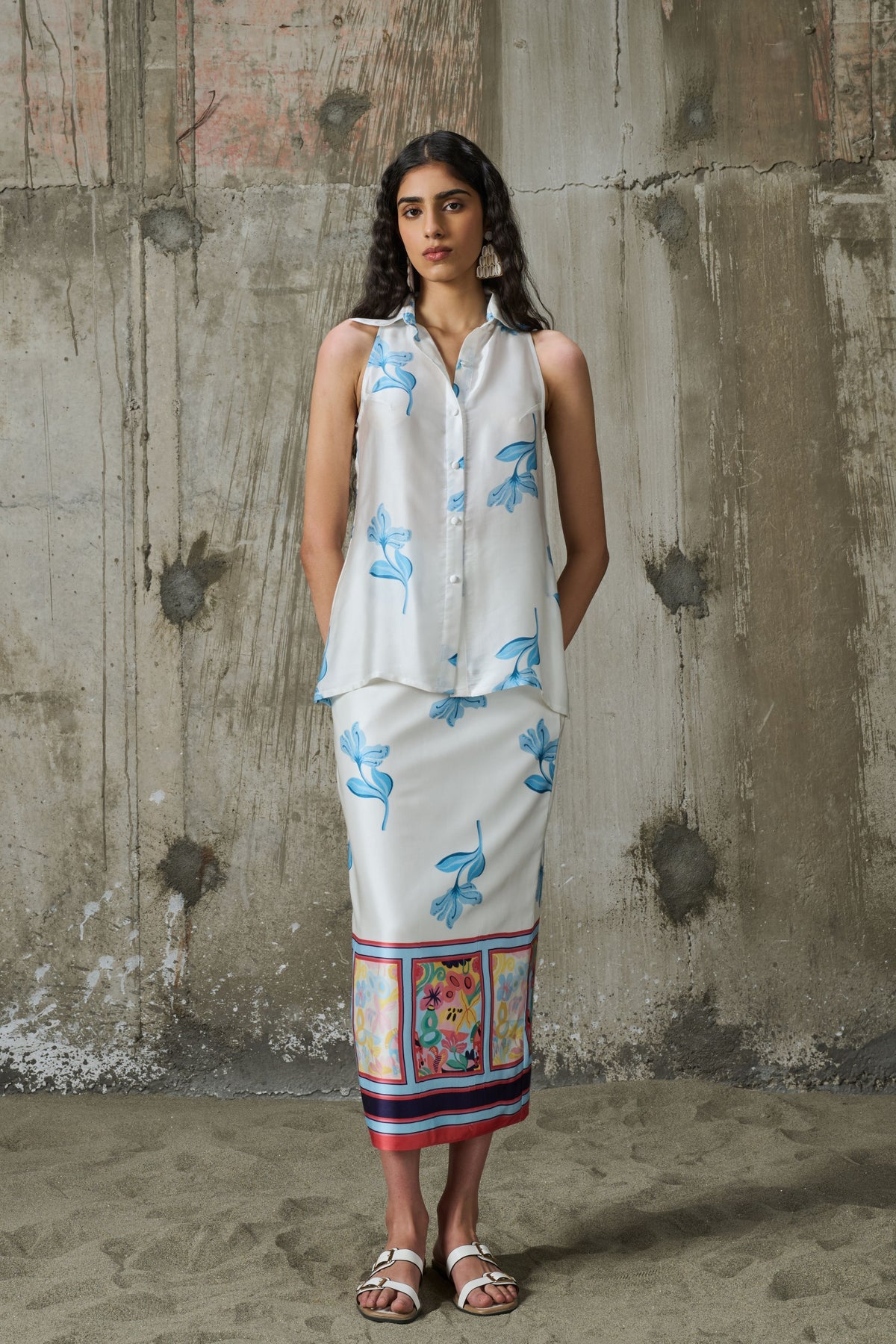 Blooming Edge Midi Skirt