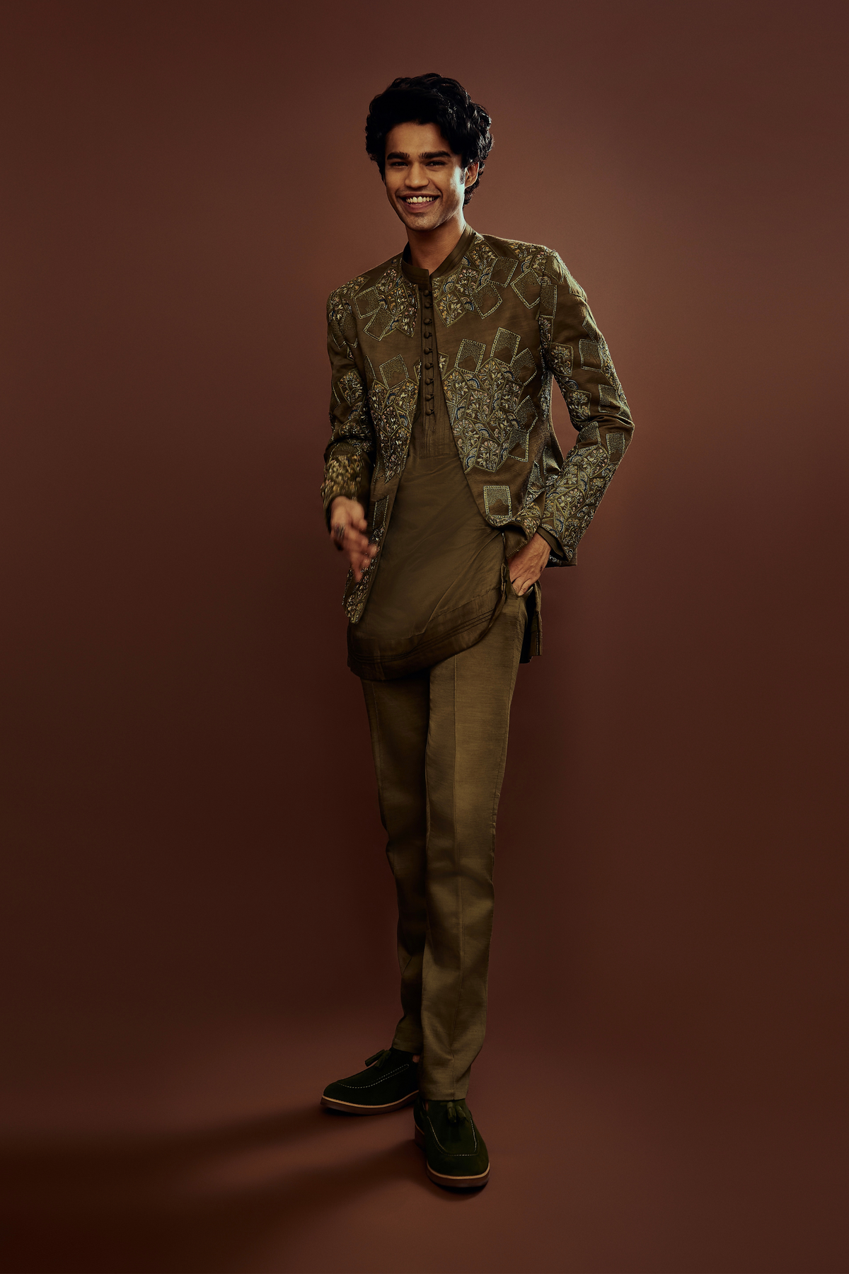 Babil Khan In The Olives Short Jacket Set