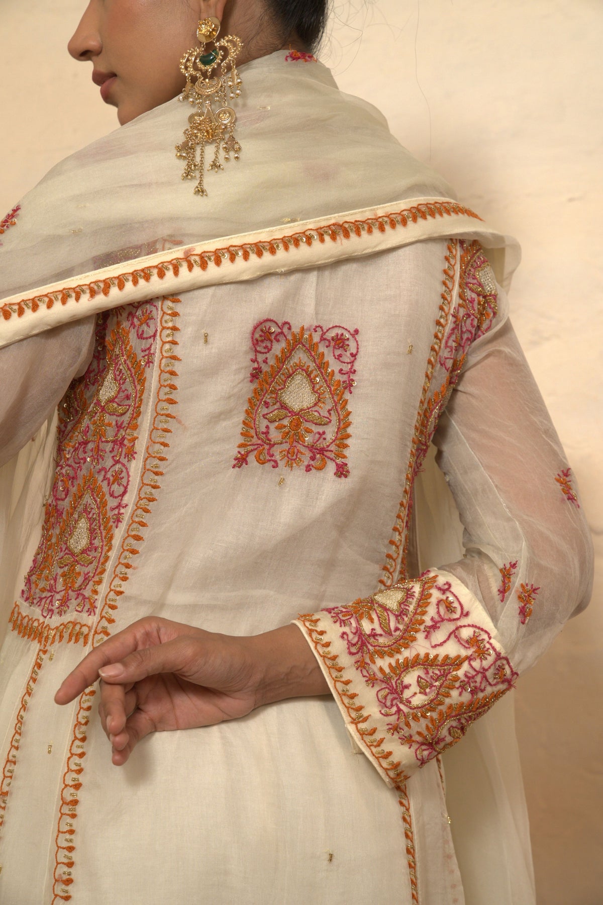 Organza Chikankari Kalidar Set