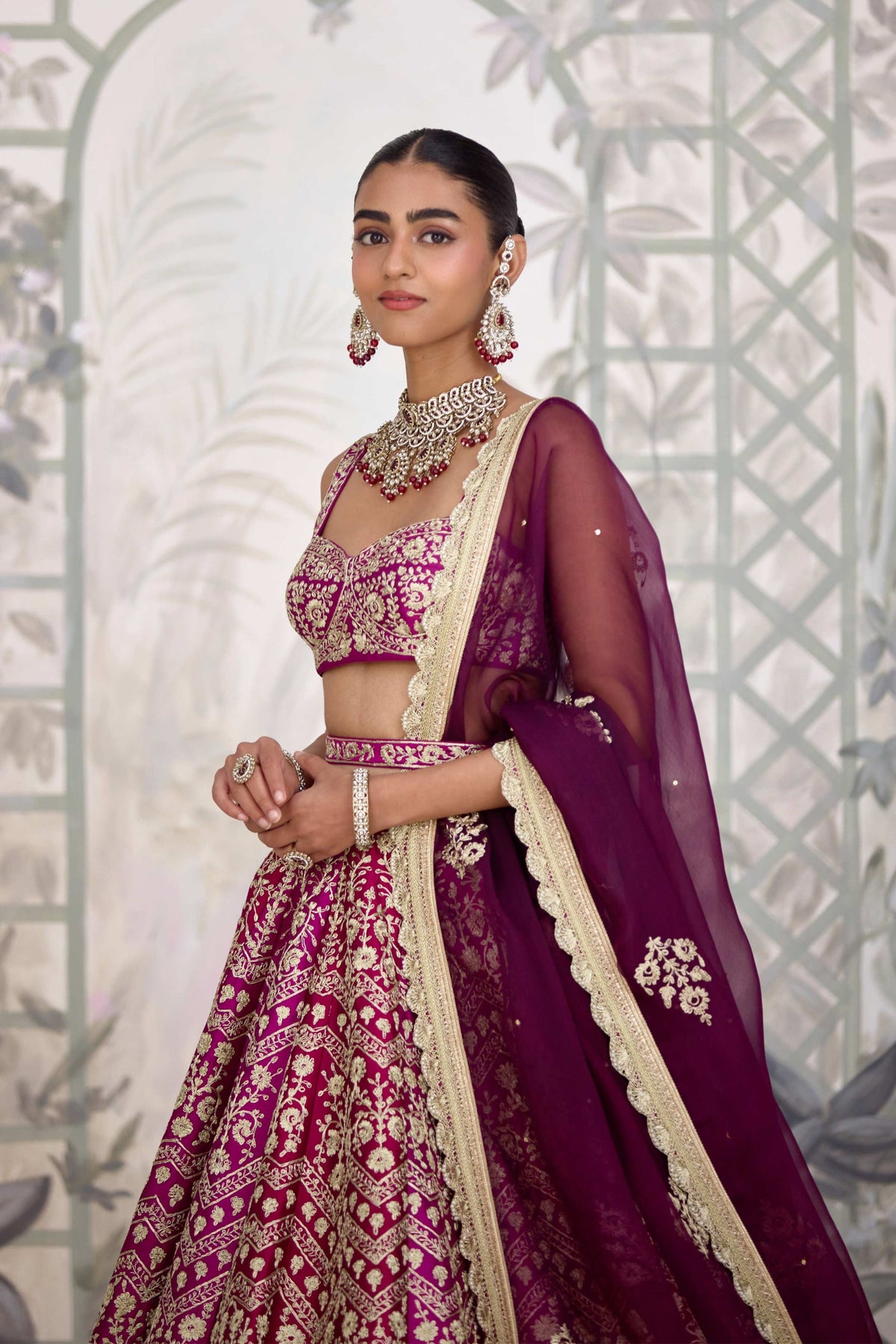 Wine Maroon Lehenga Set