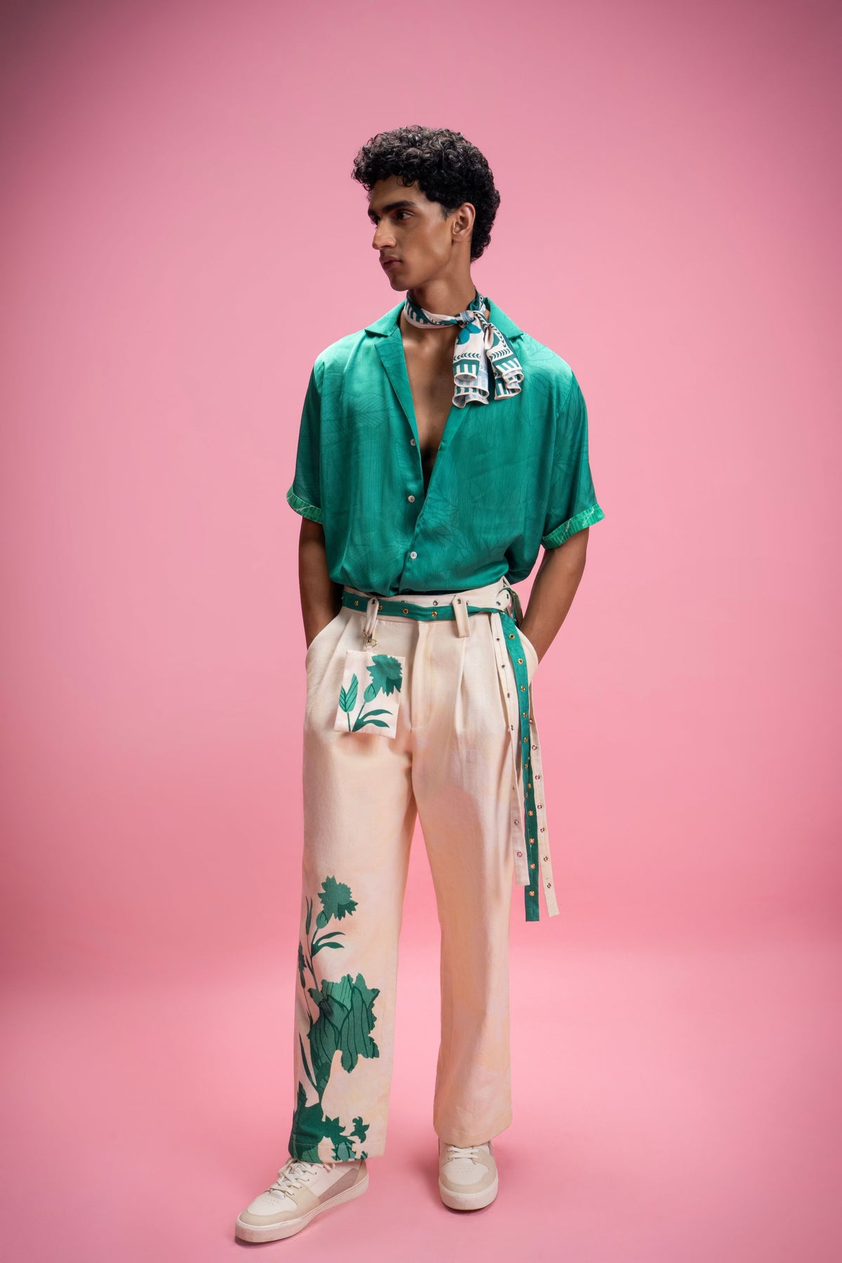 Green Shirt And Trousers Set