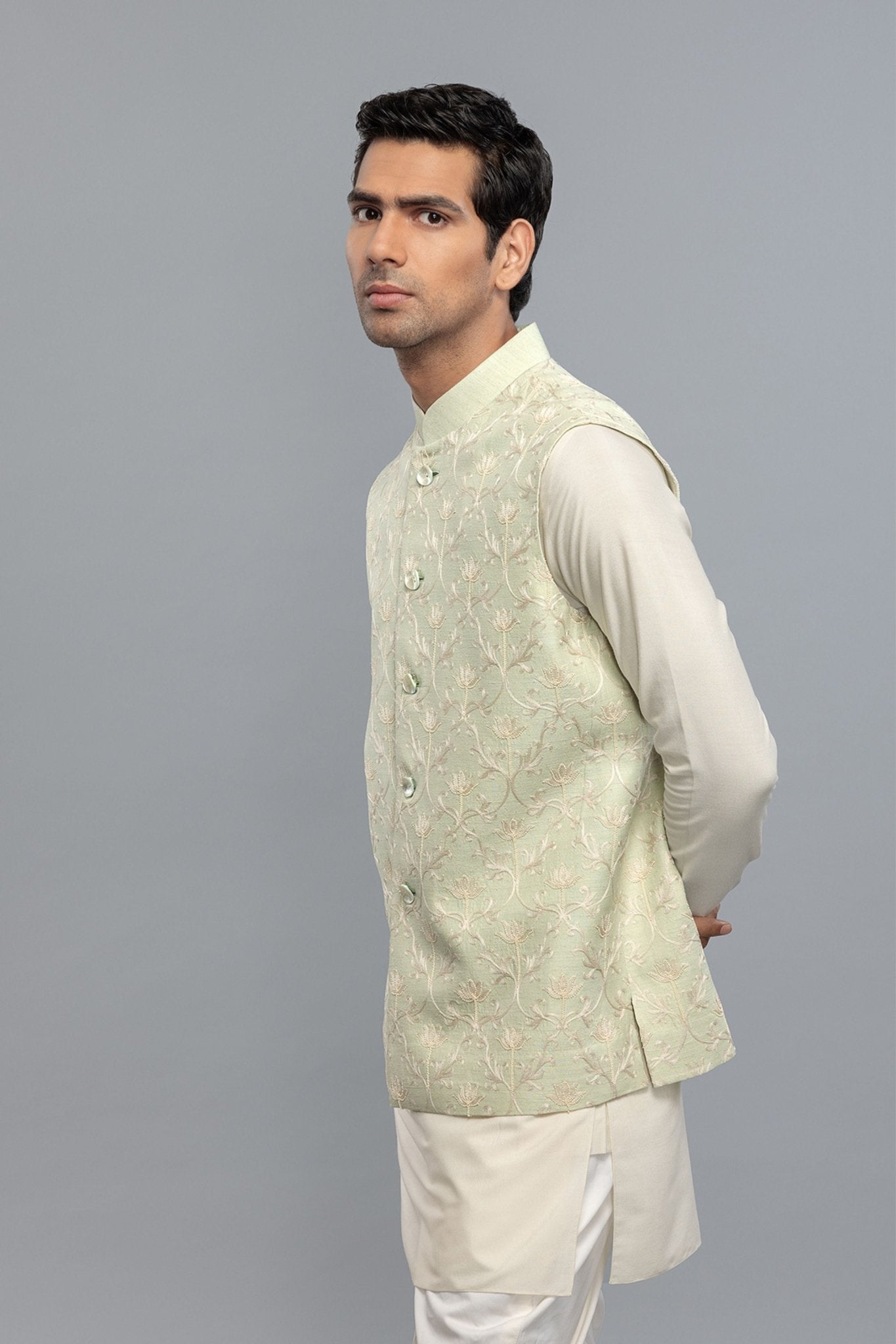 Resham Embroidered Matka Bundi - Rohit Bal Menswear - Elahe