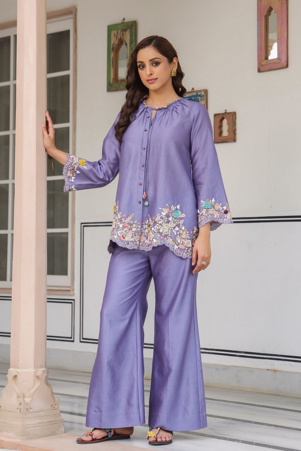 Gulzar Lilac Scallop Co-ord Set