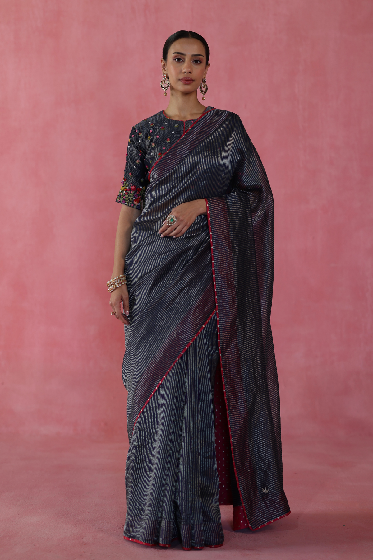Navy Ghevar Saree