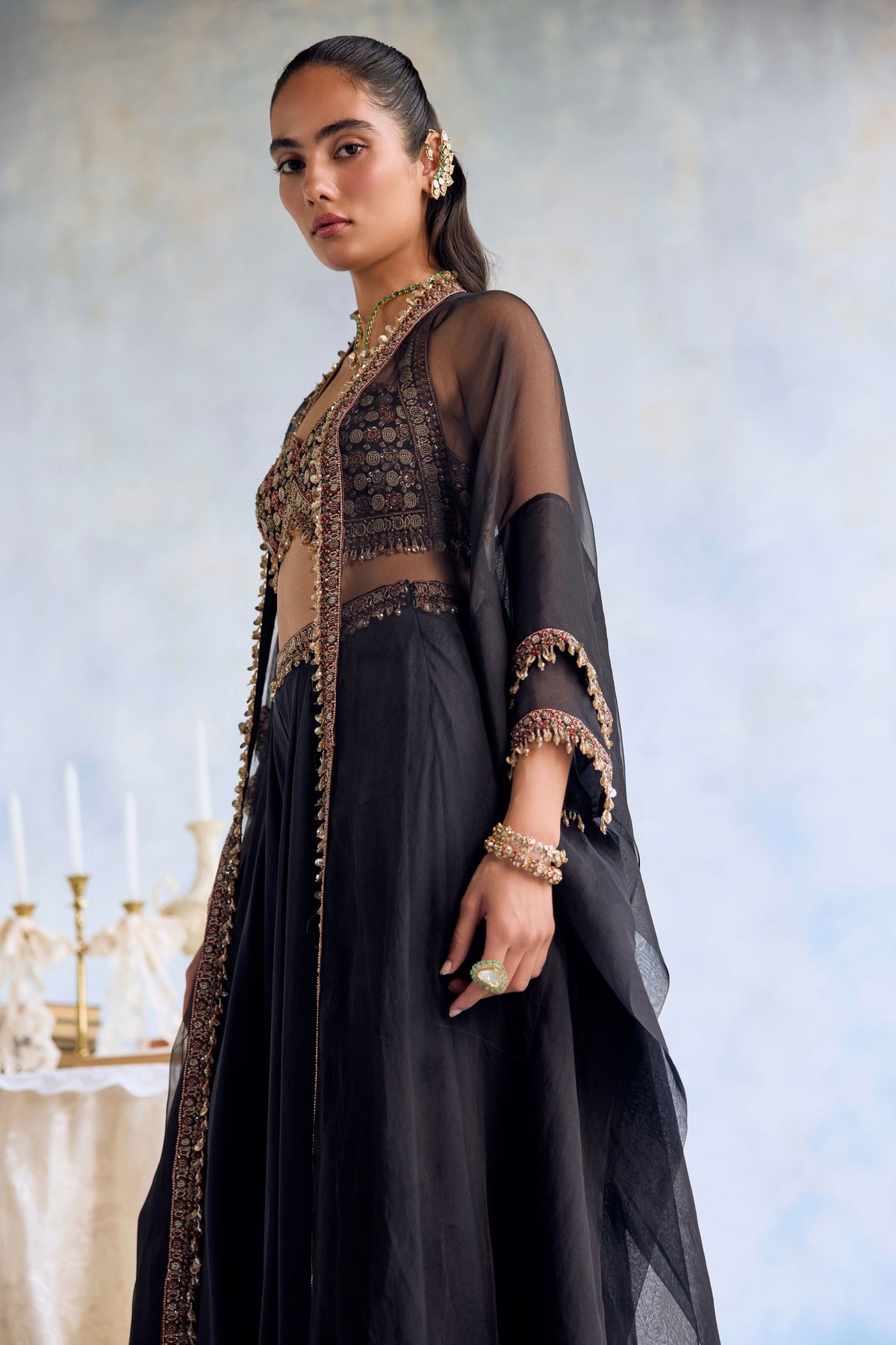 Gardenia Cape Lehenga Set