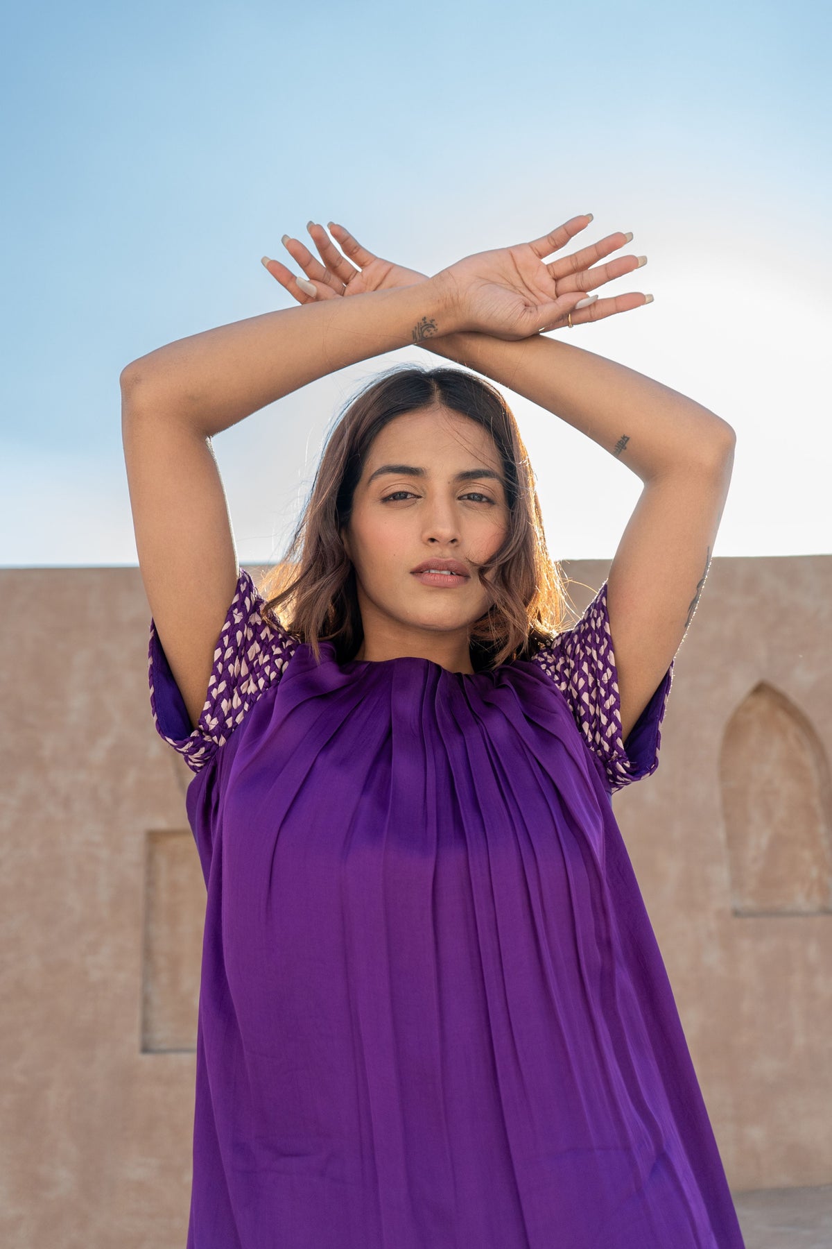 Purple-pink Midi Dress