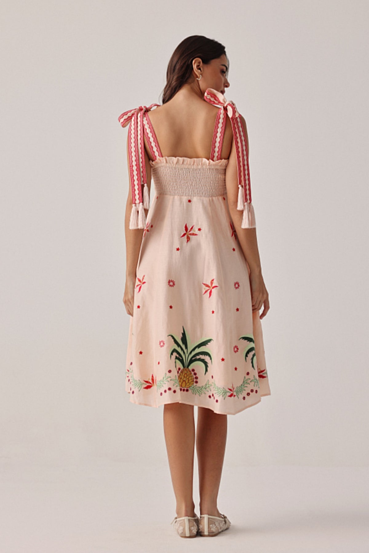 Peach Nora Midi Dress