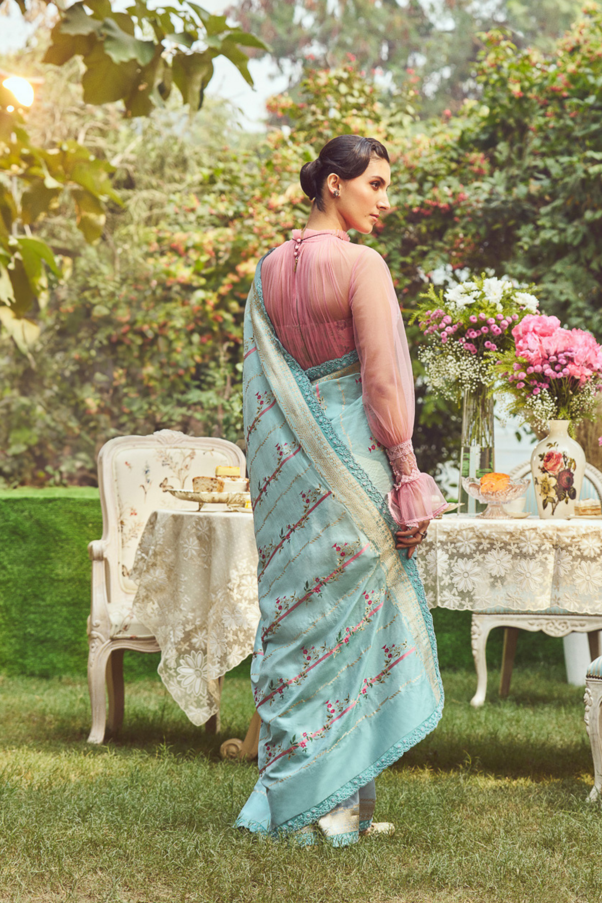 Blue Meenakari Zari Handloom Sari