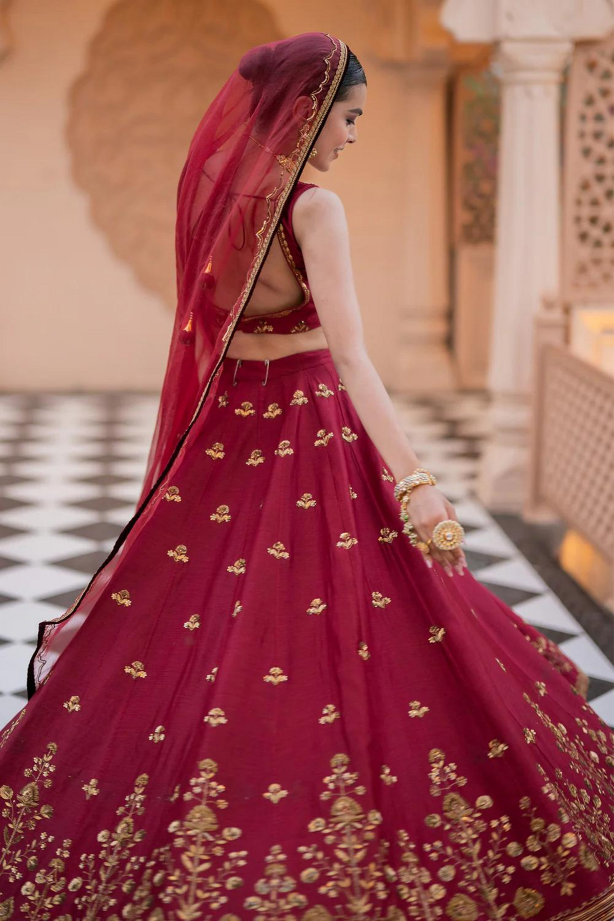 Maroon Lehenga Set