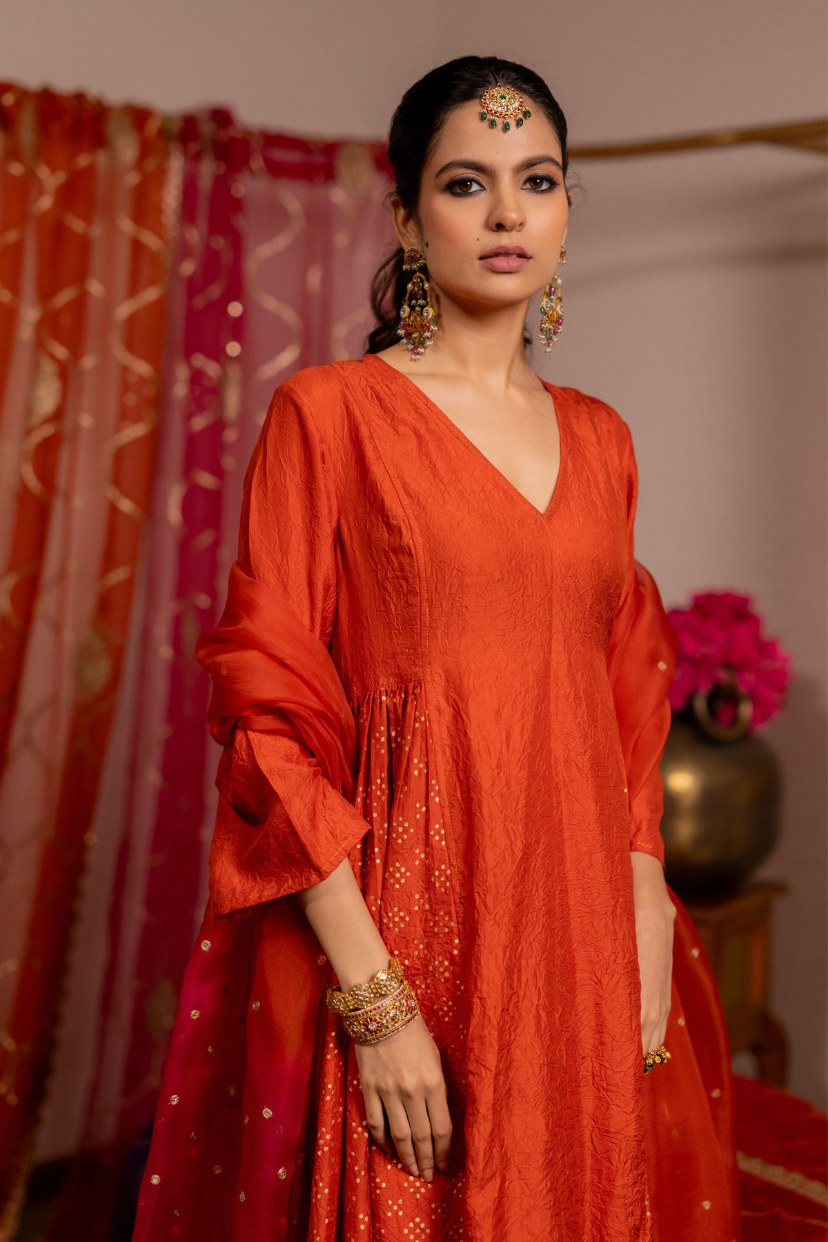 Orange Kurta Set