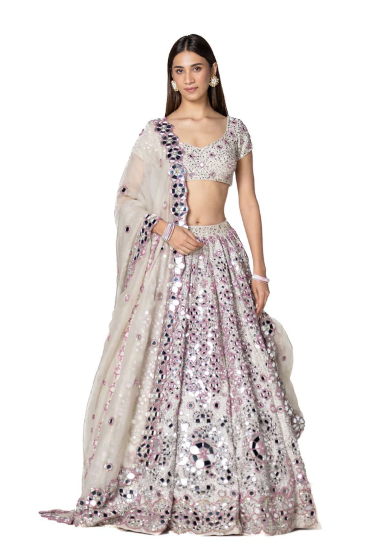 Ivory &amp; Lilac Lehenga Set