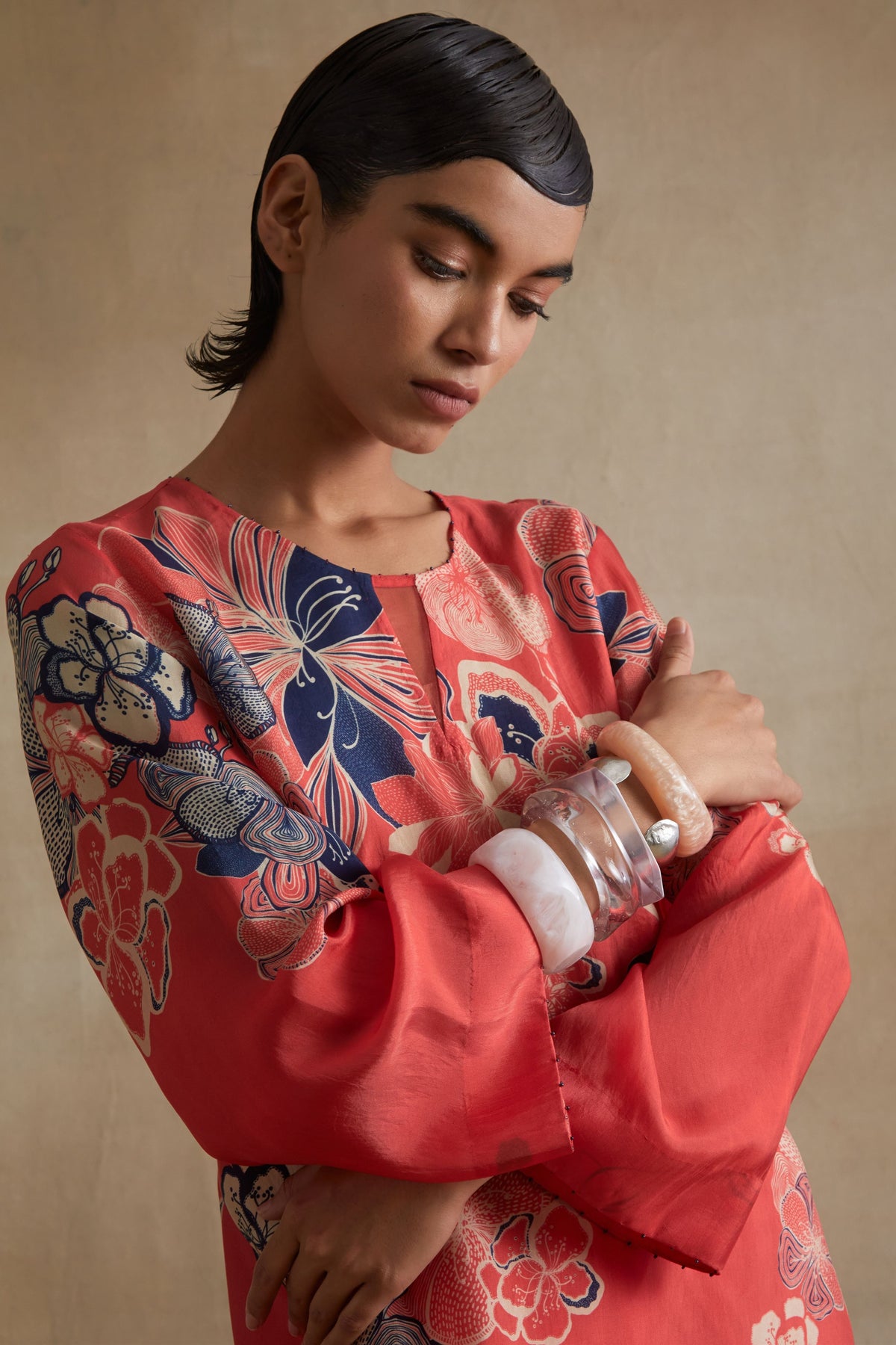 Tomato Bold Floral Print Tunic Set
