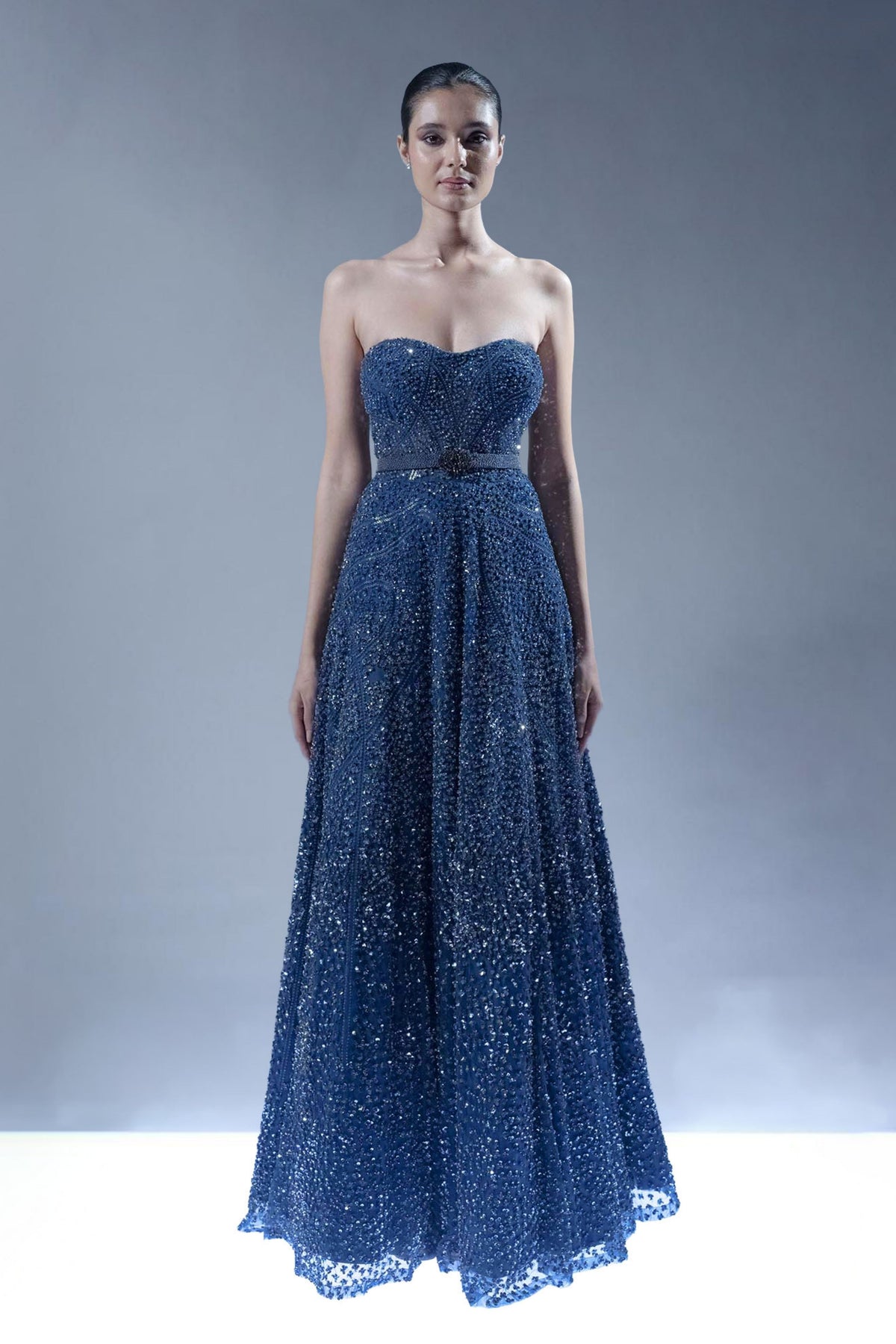 Royal Sapphire Embellished Gown