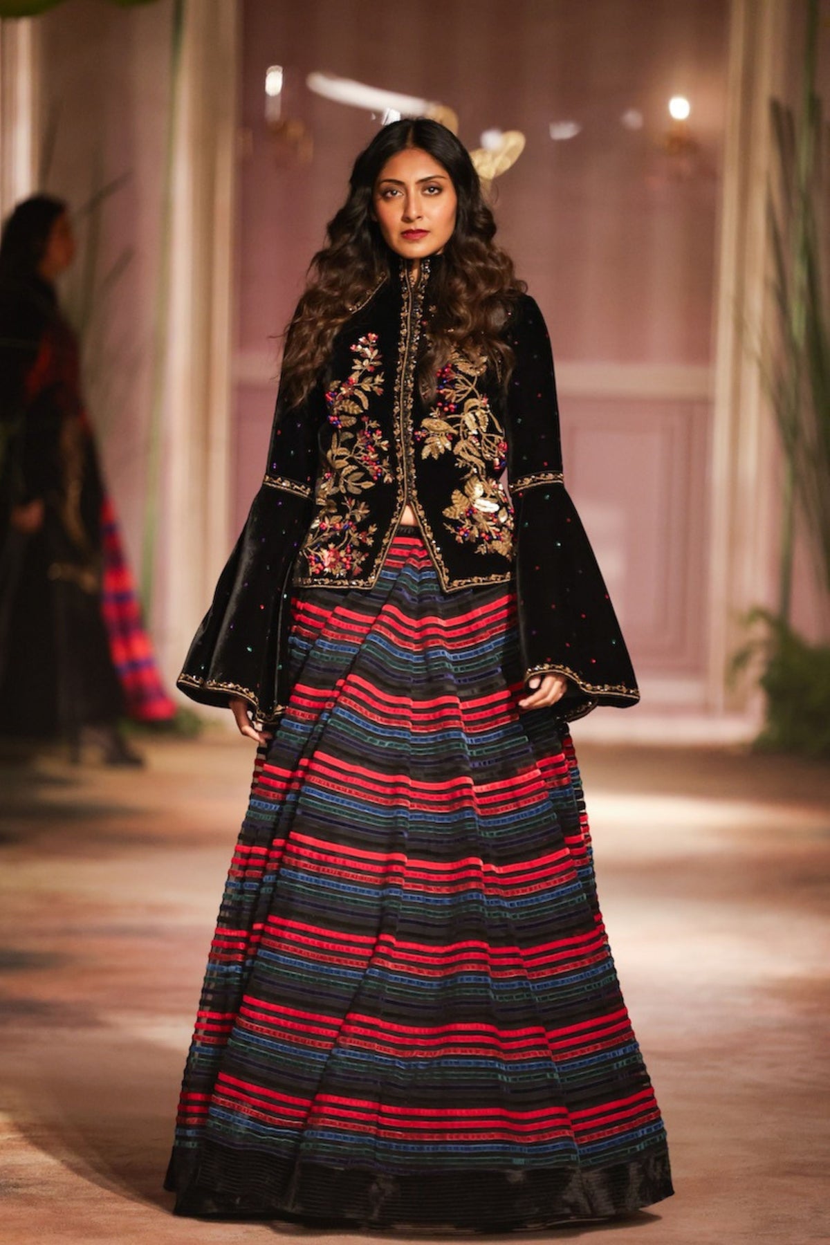 Velvet Jacket Lehenga Set