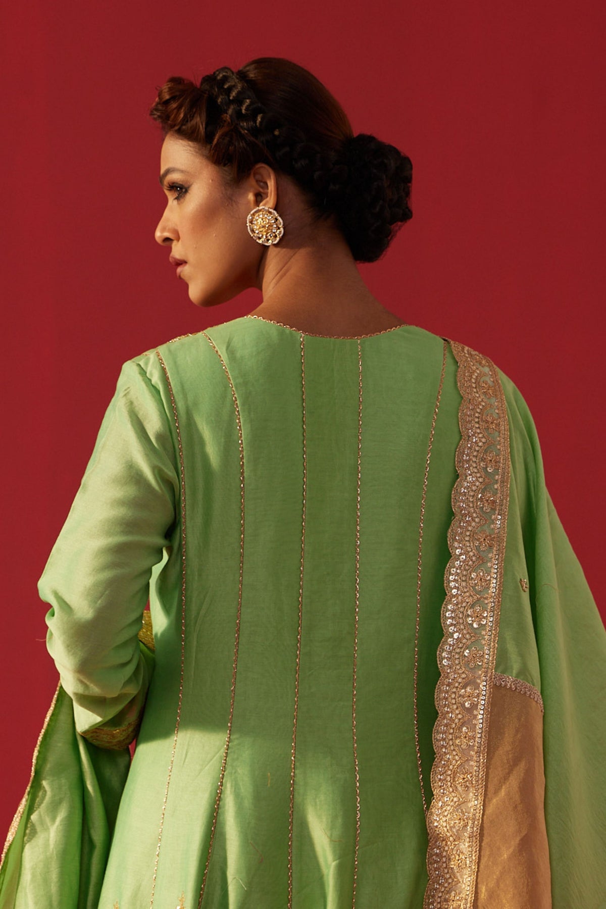 Pista Green Kalidar Kurta Set