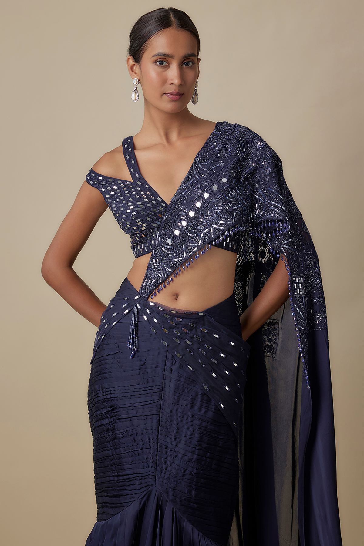 Cadent Drape Saree Set
