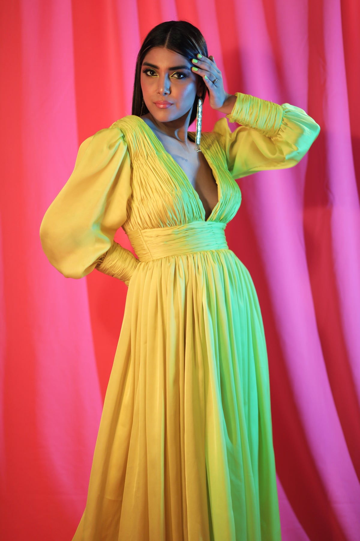Lime yellow gown