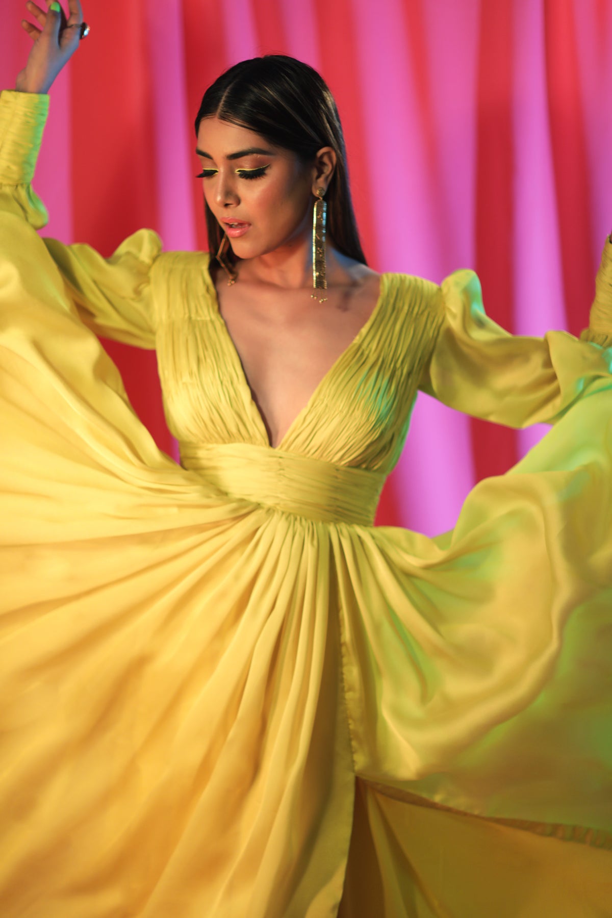 Lime yellow gown