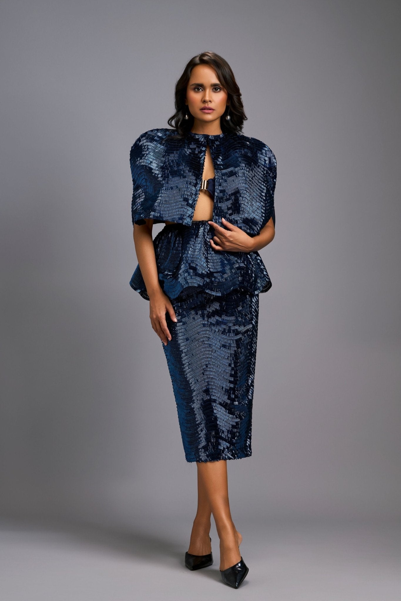 Shimmer Navy Co - ord Set - Deepika Arora - Elahe