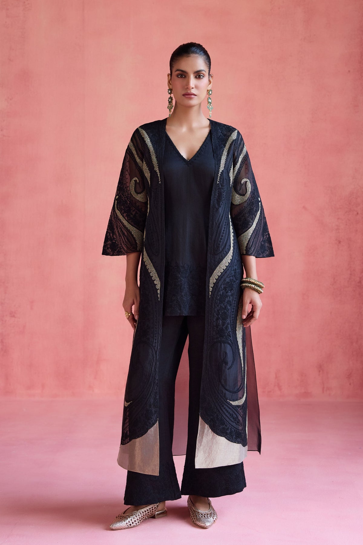 Shireen Black Jacket Set