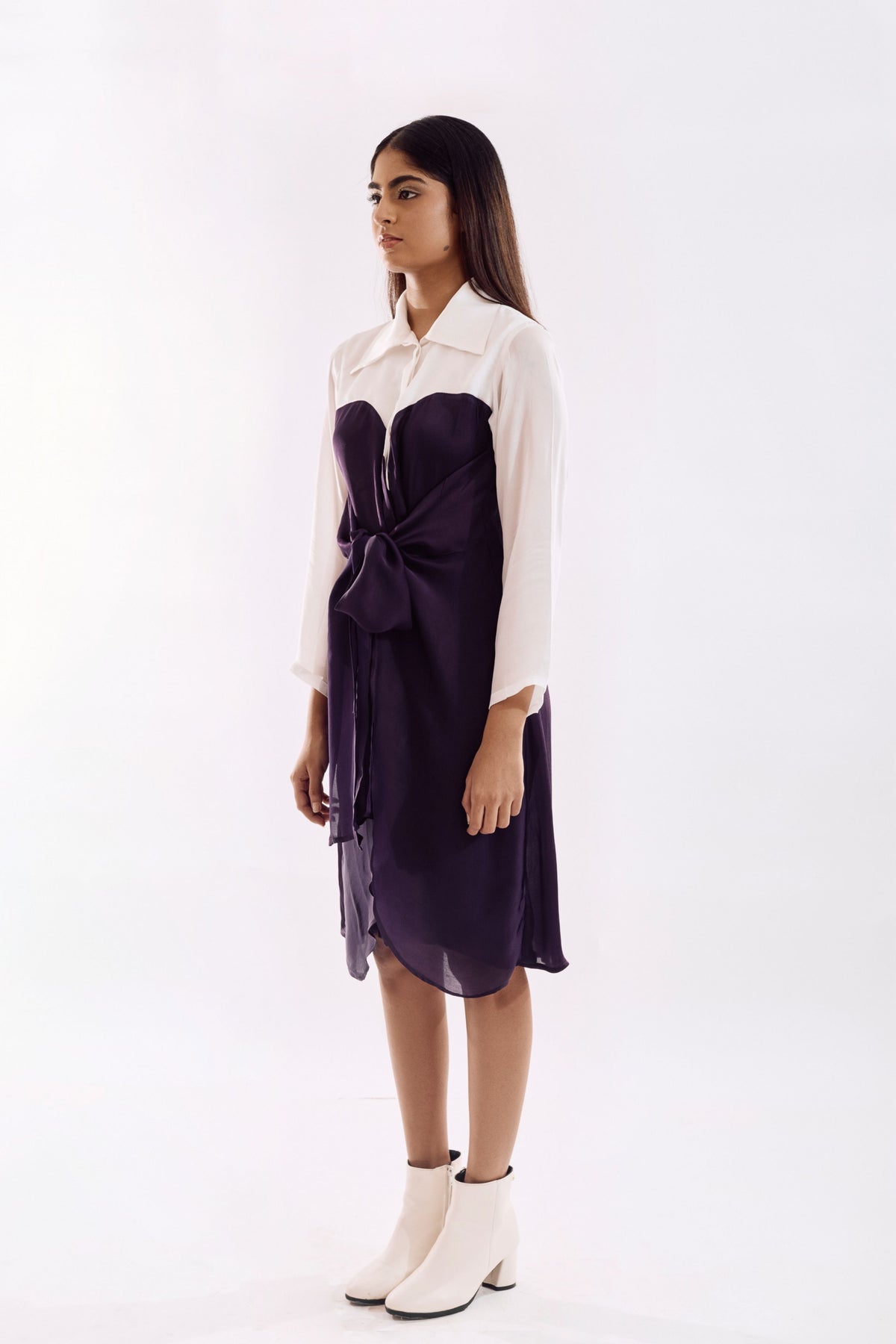 Purple Half Tie Dress