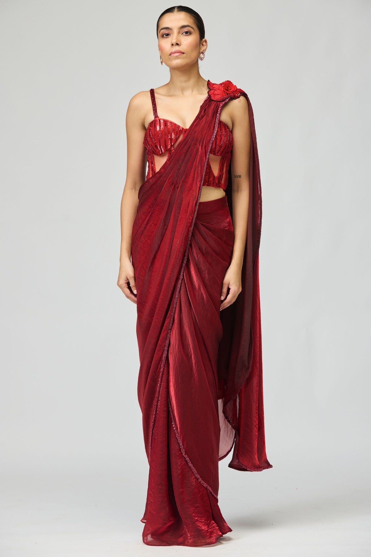 Red Saree Set