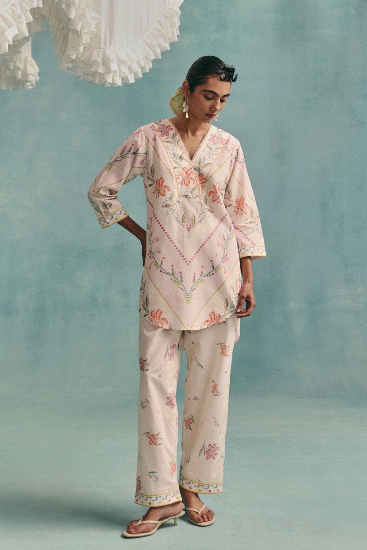 Hibiscus Ecru Tunic Set
