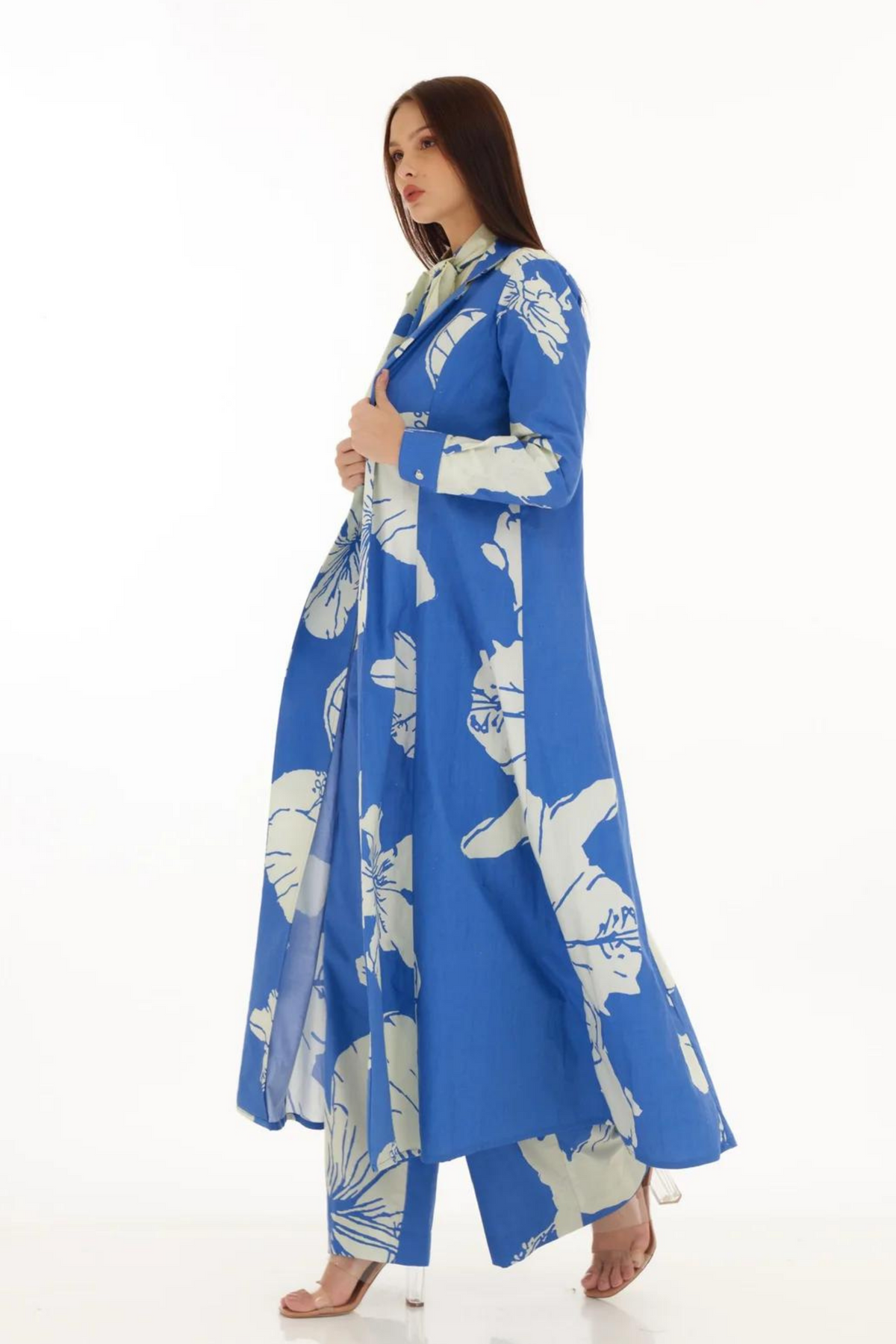 Blue And White Floral Cape
