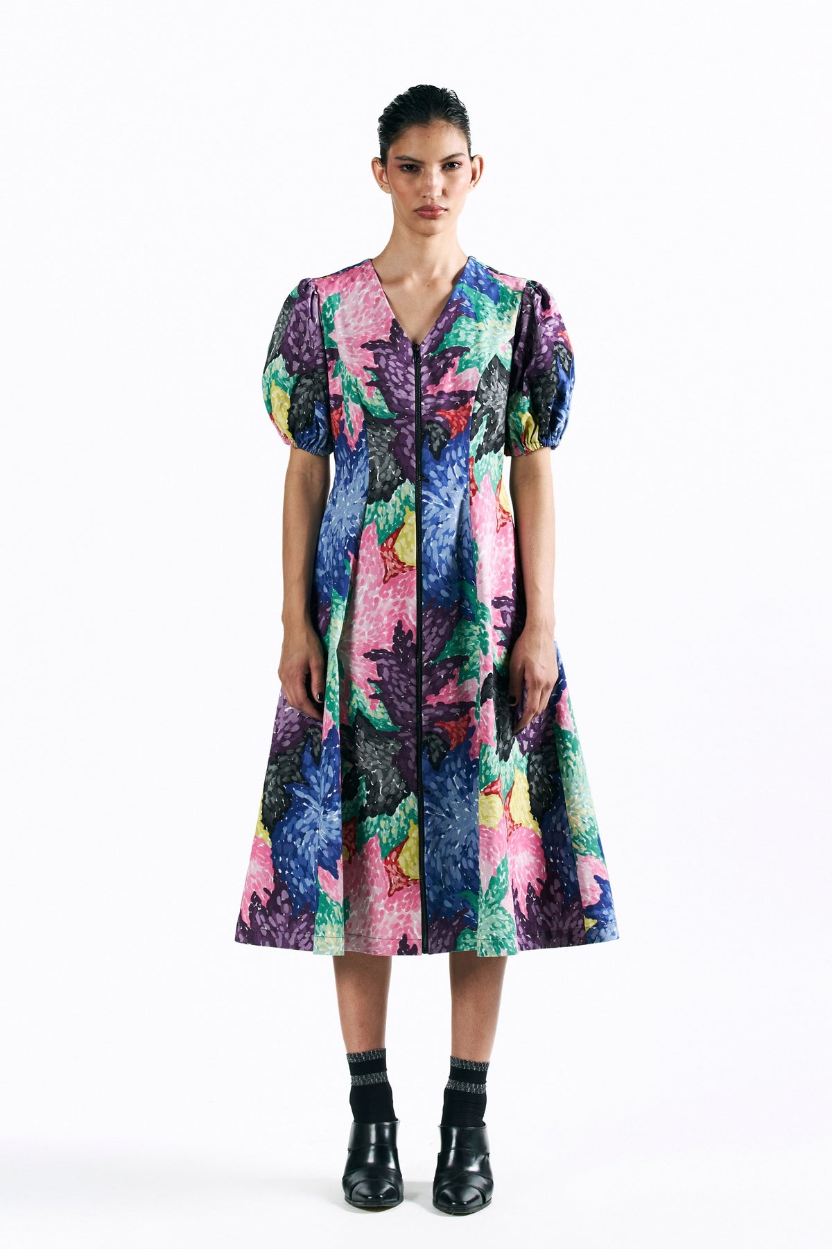 Mosaic Peonies Dress